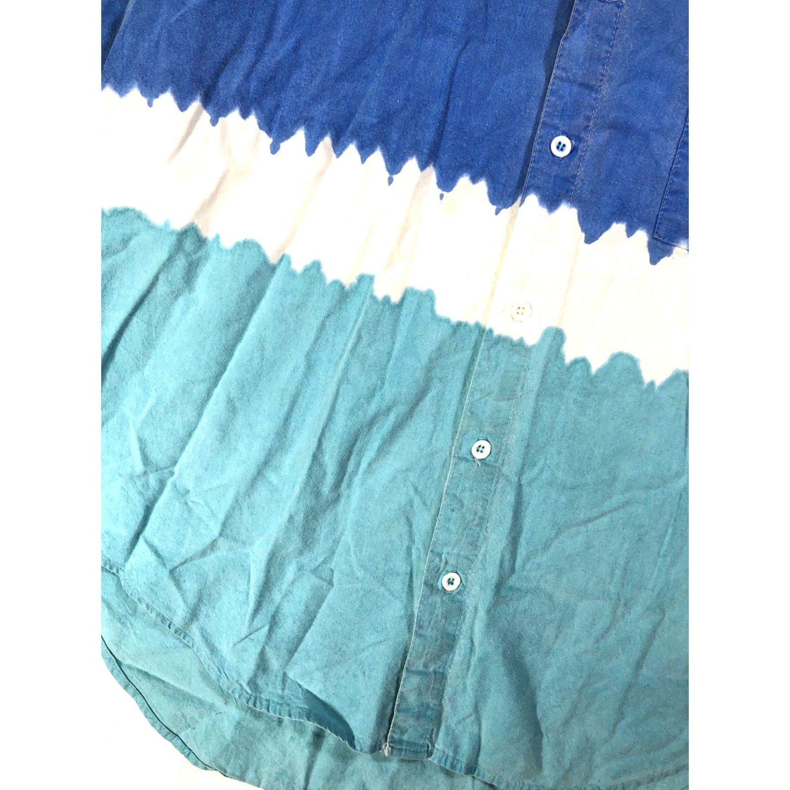Ocean Pacific VINTAGE Ocean Pacific Tie Dye Button Up Shirt Blue Surf Graphic J21 M Adults 90s Shirt Size US M / EU 48-50 / 2 - 6 Thumbnail