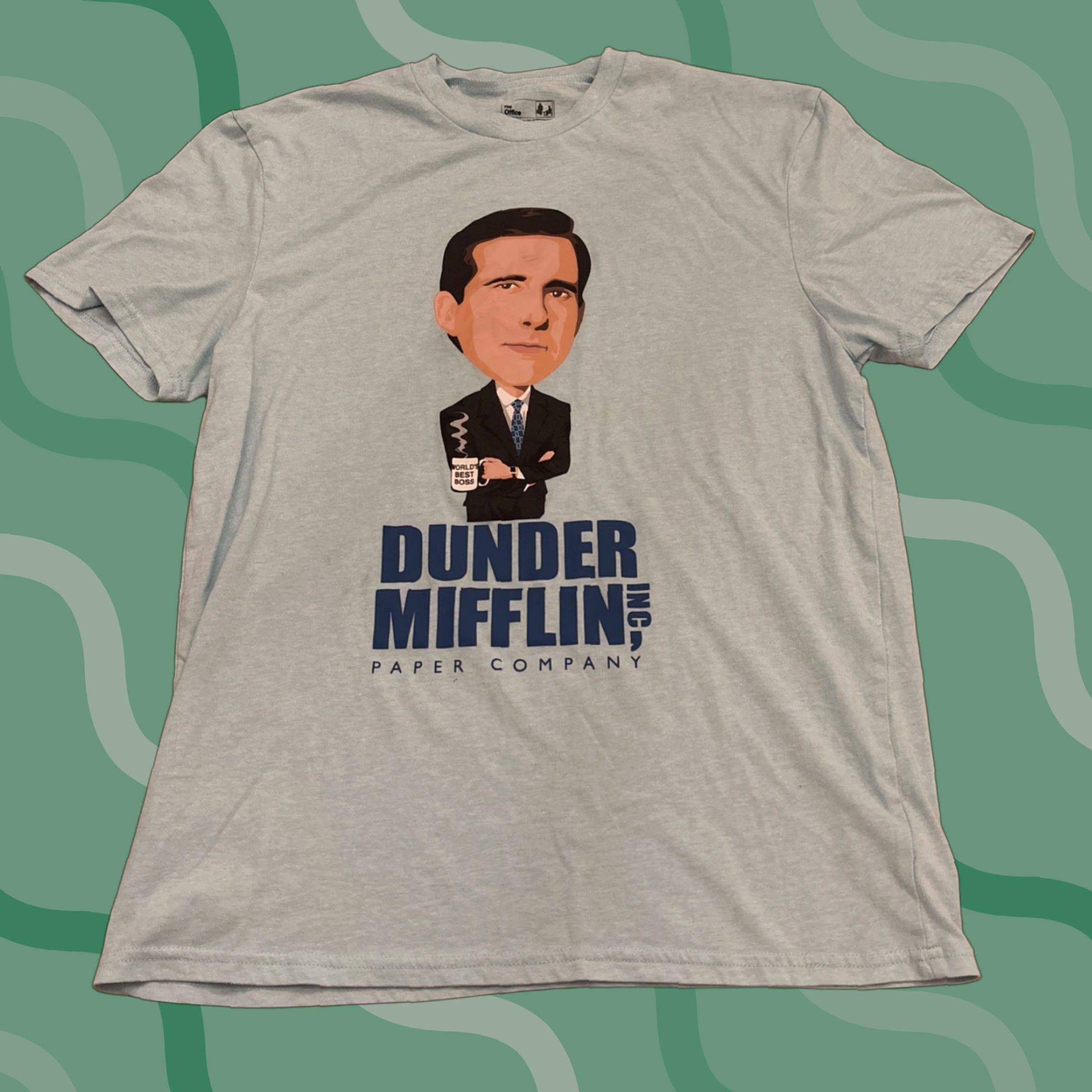 Vintage BRIEFLY STATED Michael Scott The Office Funny Quote T-Shirt Adult Large Blue 90s Mens Size US L / EU 52-54 / 3 - 1 Thumbnail