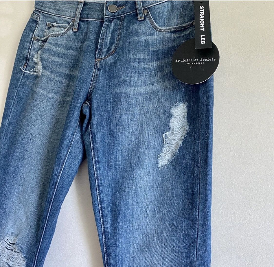 Other ARTICLES OF SOCIETY DISTRESSED MEDIUM WASH JEANS Size 27" / US 4 / IT 40 - 4 Thumbnail
