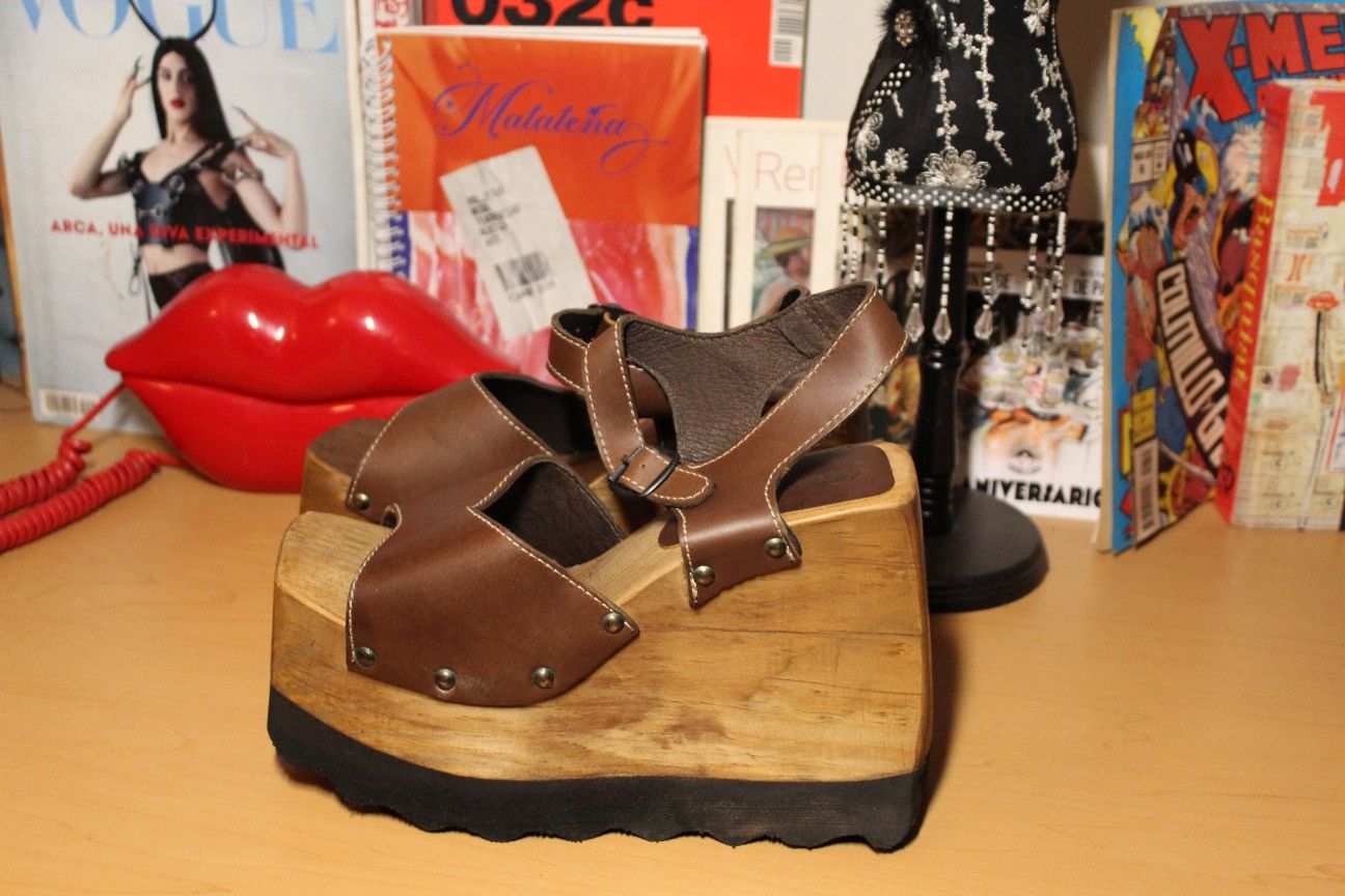 Other vintage london underground chunky wood platform Size US 7.5 / IT 37.5 - 1 Thumbnail