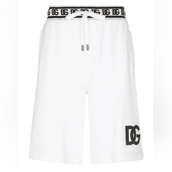 image of Dolce Gabbana Logo-Print Bermuda Shorts White Men’S It 52/, Men's (Size 36)