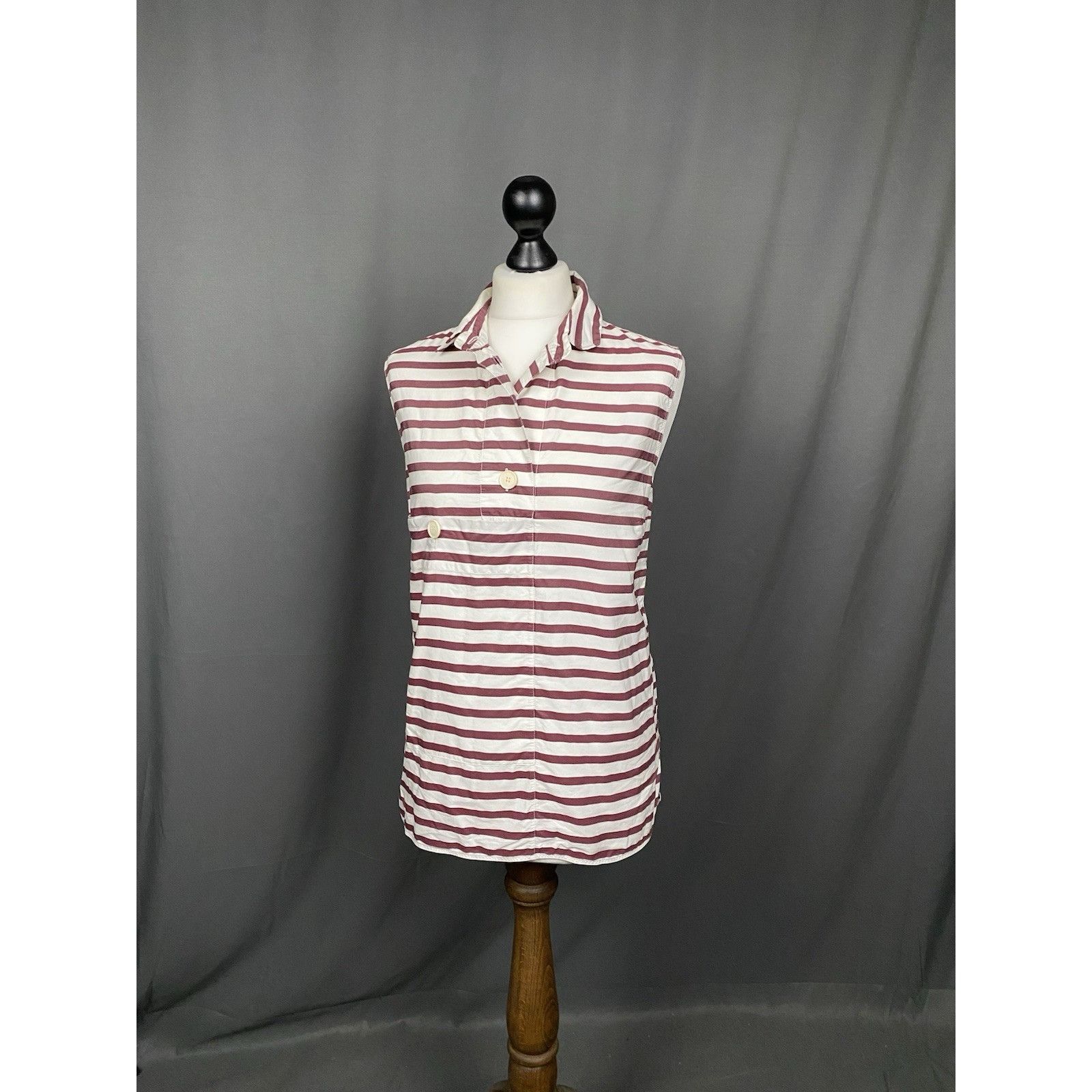 Marni Marni Women's White Purple Striped Sleeveless Top Shirt Size Size M / US 6-8 / IT 42-44 - 2 Thumbnail