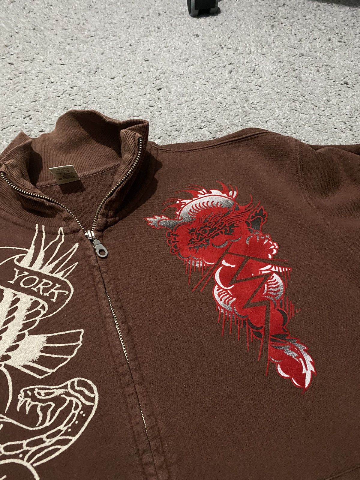 Vintage Ed Hardy Crewneck Zip y2k XL opium drip skull designs baggy Size US XL / EU 56 / 4 - 12 Thumbnail
