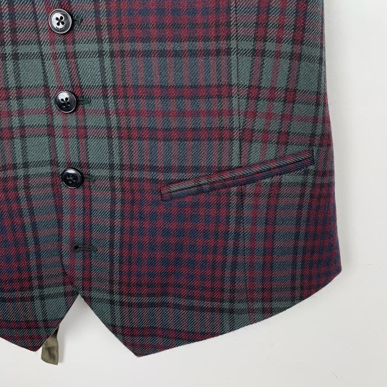 Valentino Valentino Checkered V-Neck Wool Vest Size XL / US 12-14 / IT 48-50 - 4 Thumbnail