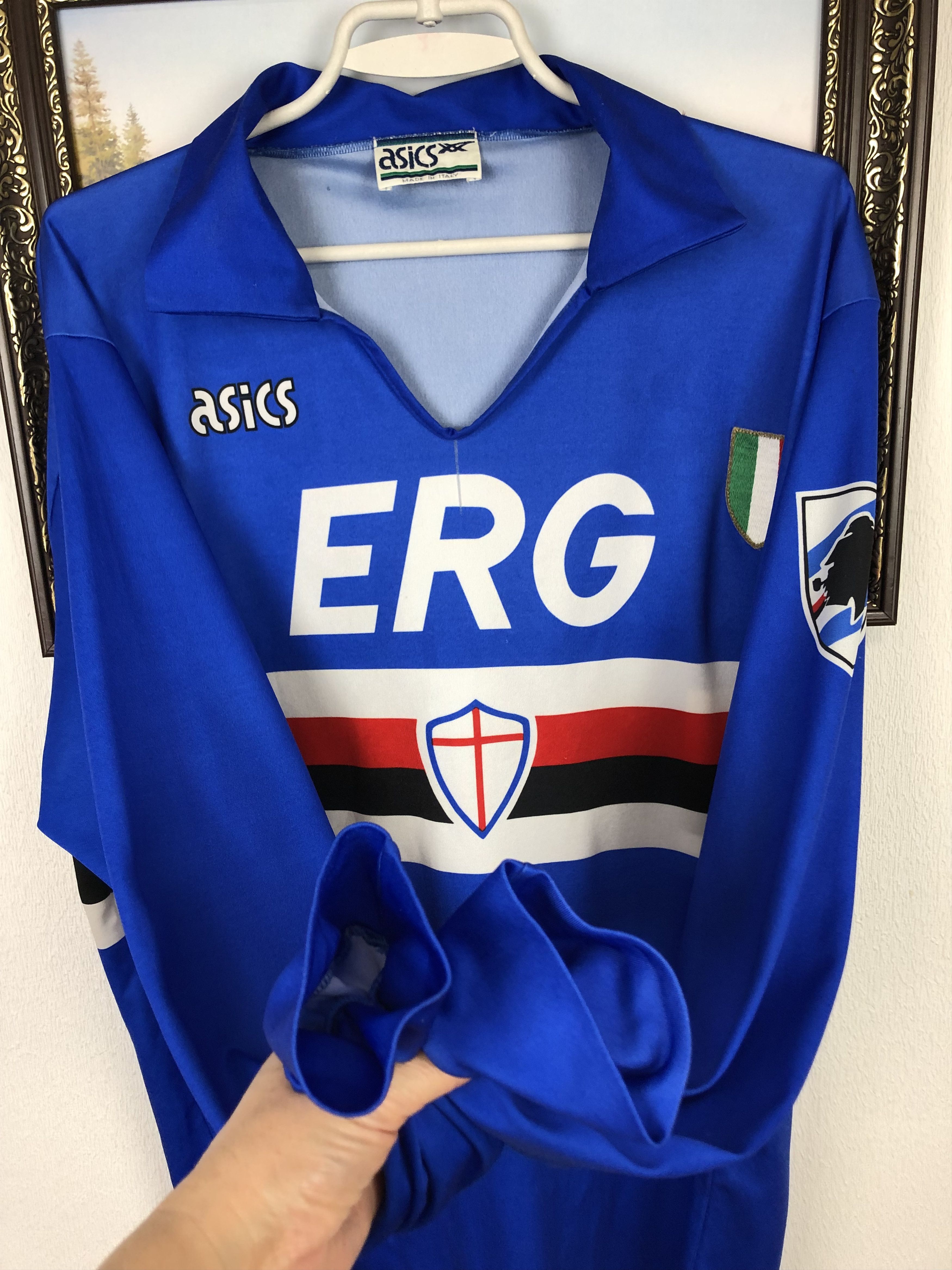Asics Sampdoria football shirt 1991 Soccer Long Sleeve Maglia Size US XL / EU 56 / 4 - 5 Thumbnail