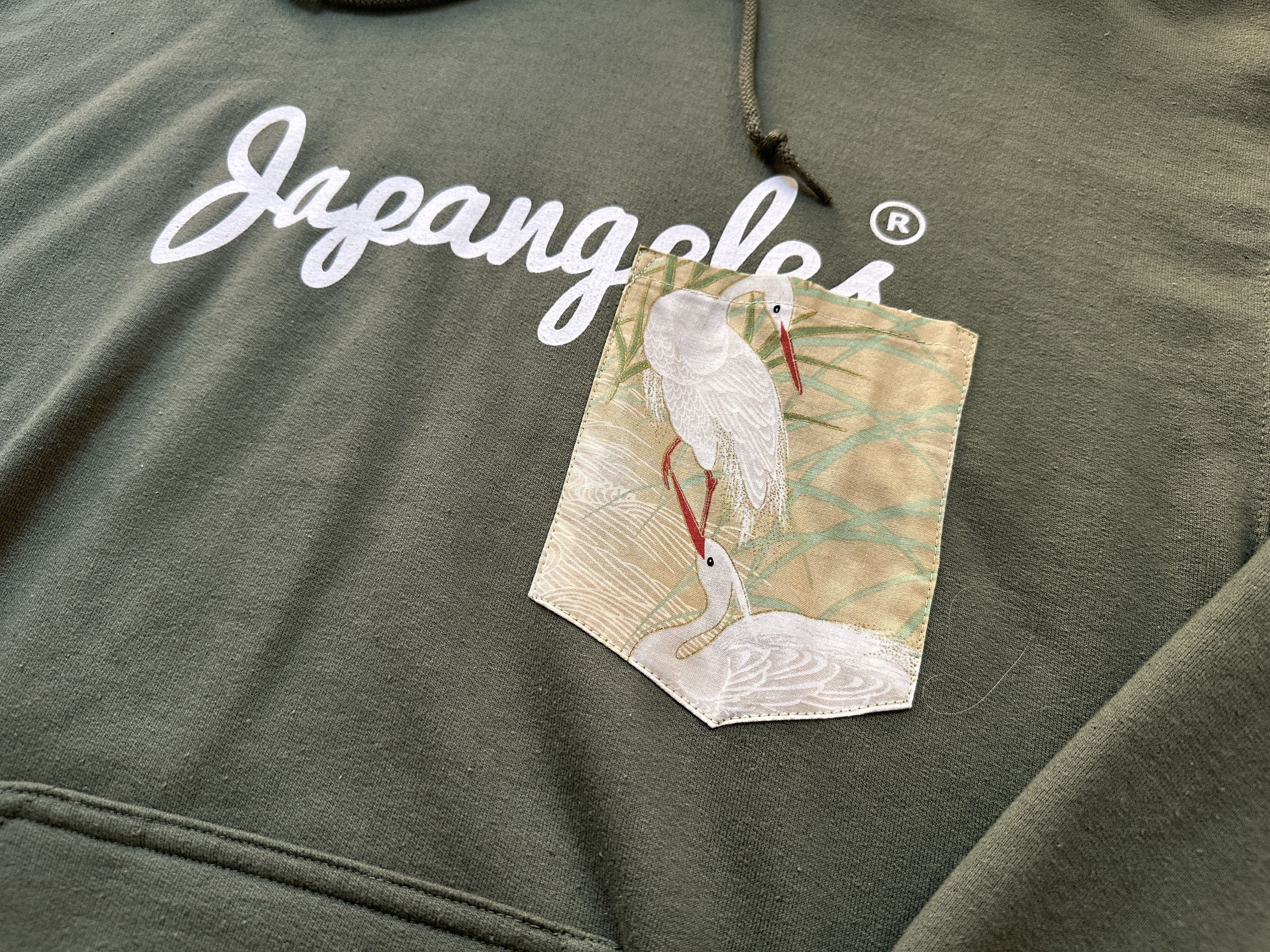 Japanese Brand Japangeles Pocket Hoodie - Army Green Size US M / EU 48-50 / 2 - 2 Thumbnail