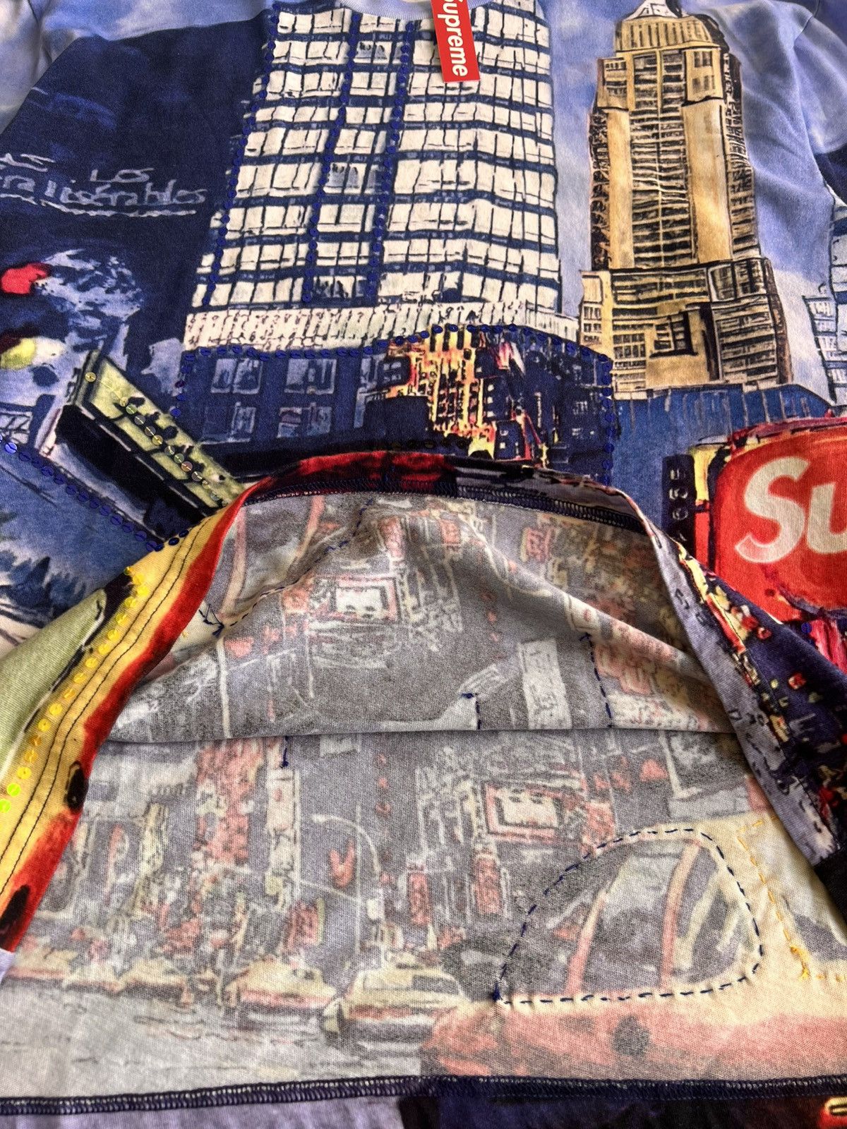 Supreme Supreme Skyline Paillettes Long Sleeve Top Day Multi t-shirt Size US M / EU 48-50 / 2 - 9 Thumbnail