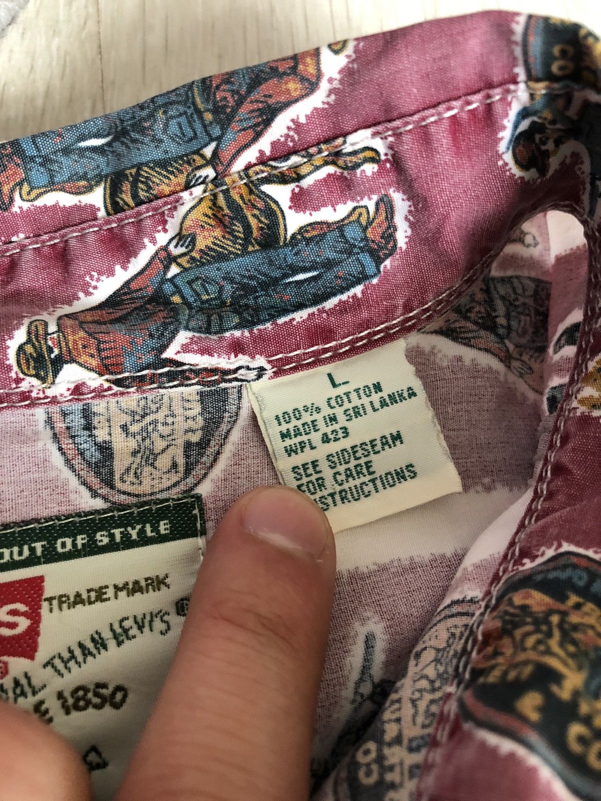 Levi's × Levi's Vintage Clothing Vintage Levi’s 90s Monogram Full Print Cowboy Worker Shirt Size US L / EU 52-54 / 3 - 7 Thumbnail