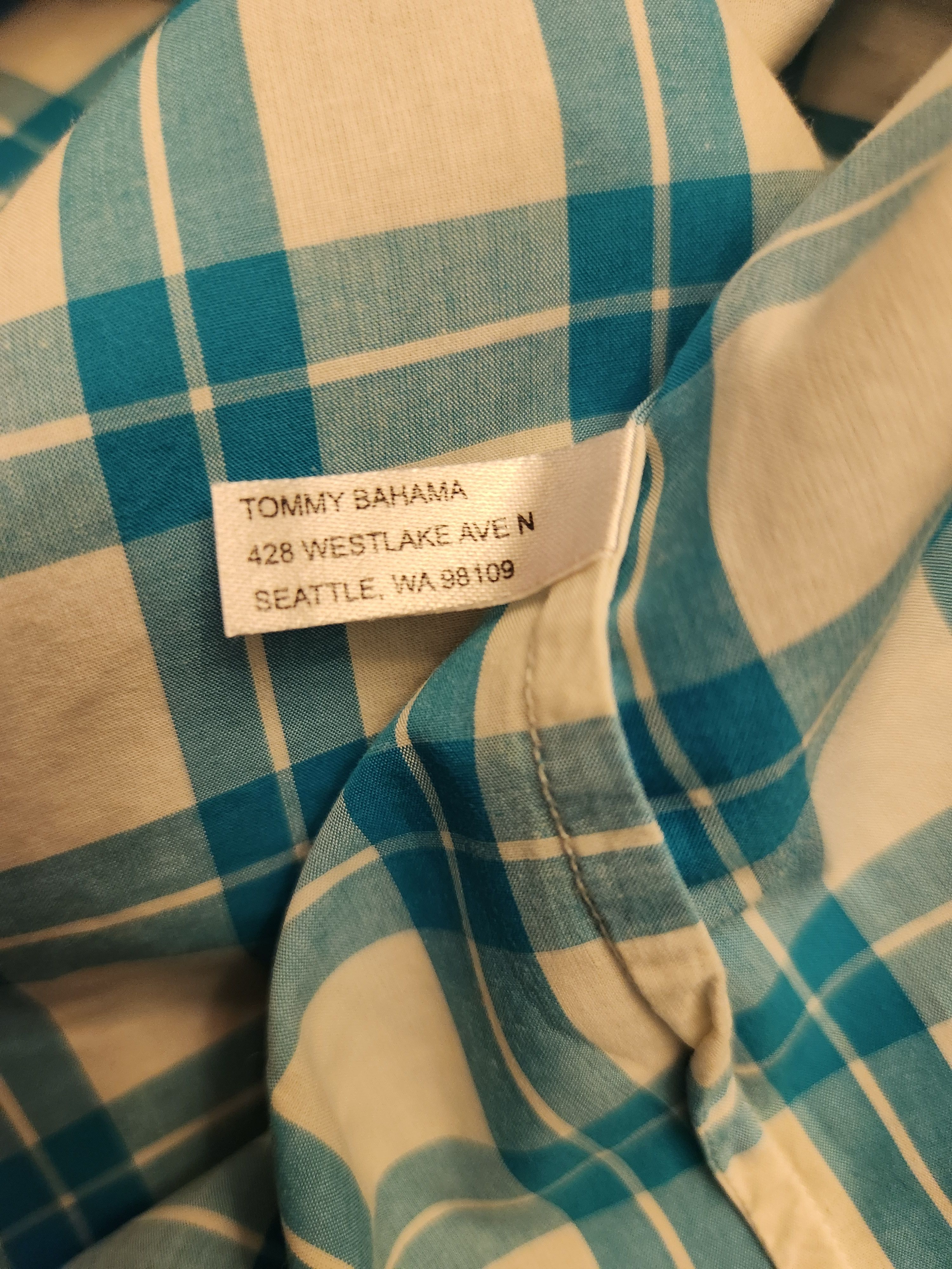 Tommy Bahama 100% Cotton Plaid Long Sleeve Shirt Size US L / EU 52-54 / 3 - 4 Thumbnail