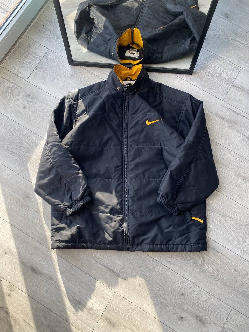 Nike Vintage Nike Spellout Black Down Black Puffer Jacket M Size US M / EU 48-50 / 2 - 2 Thumbnail