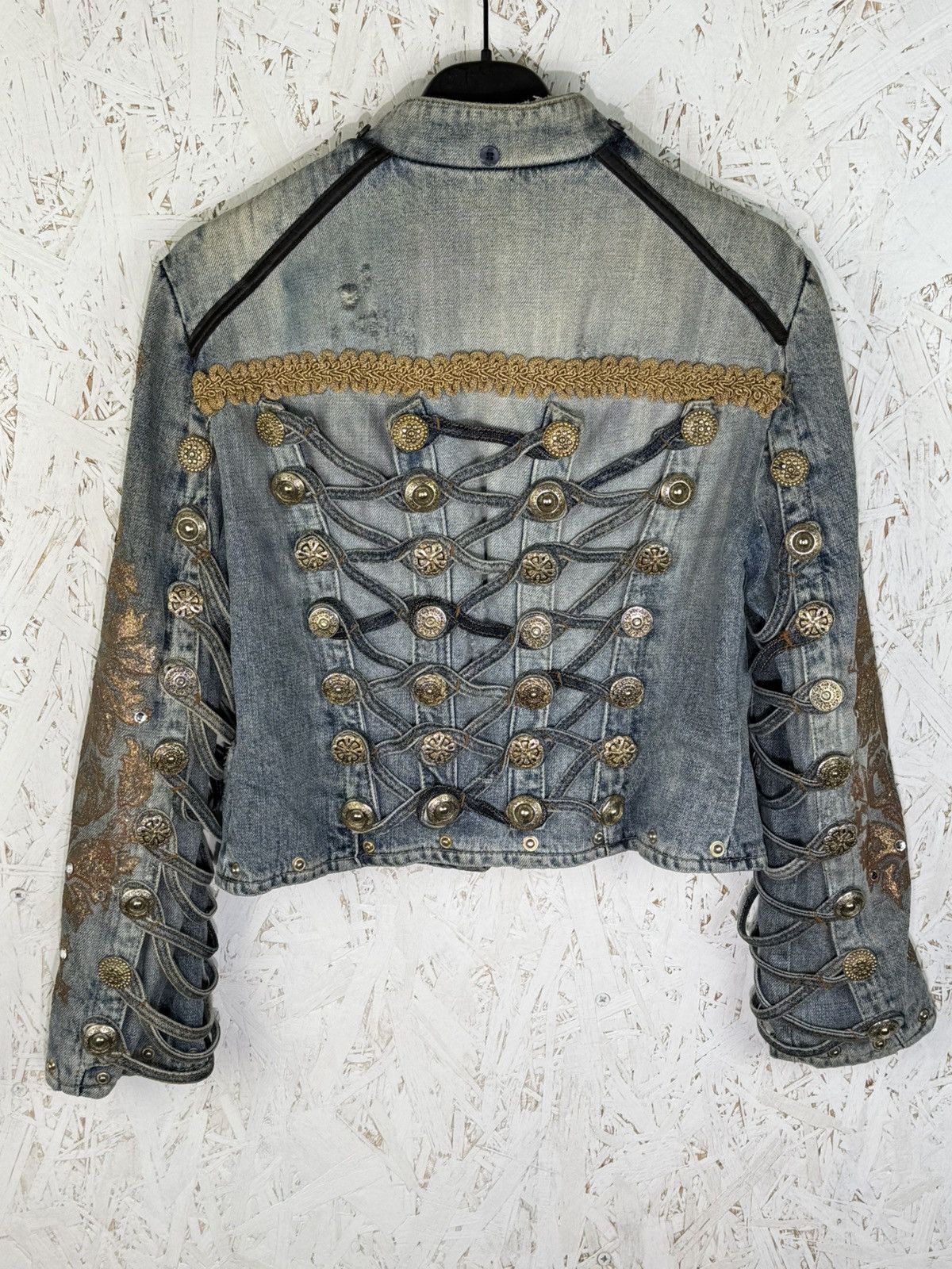 Roberto Cavalli Just Cavalli 2005 Runway Napoleon Denim Jacket Blue IT40 Size S / US 4 / IT 40 - 14 Thumbnail