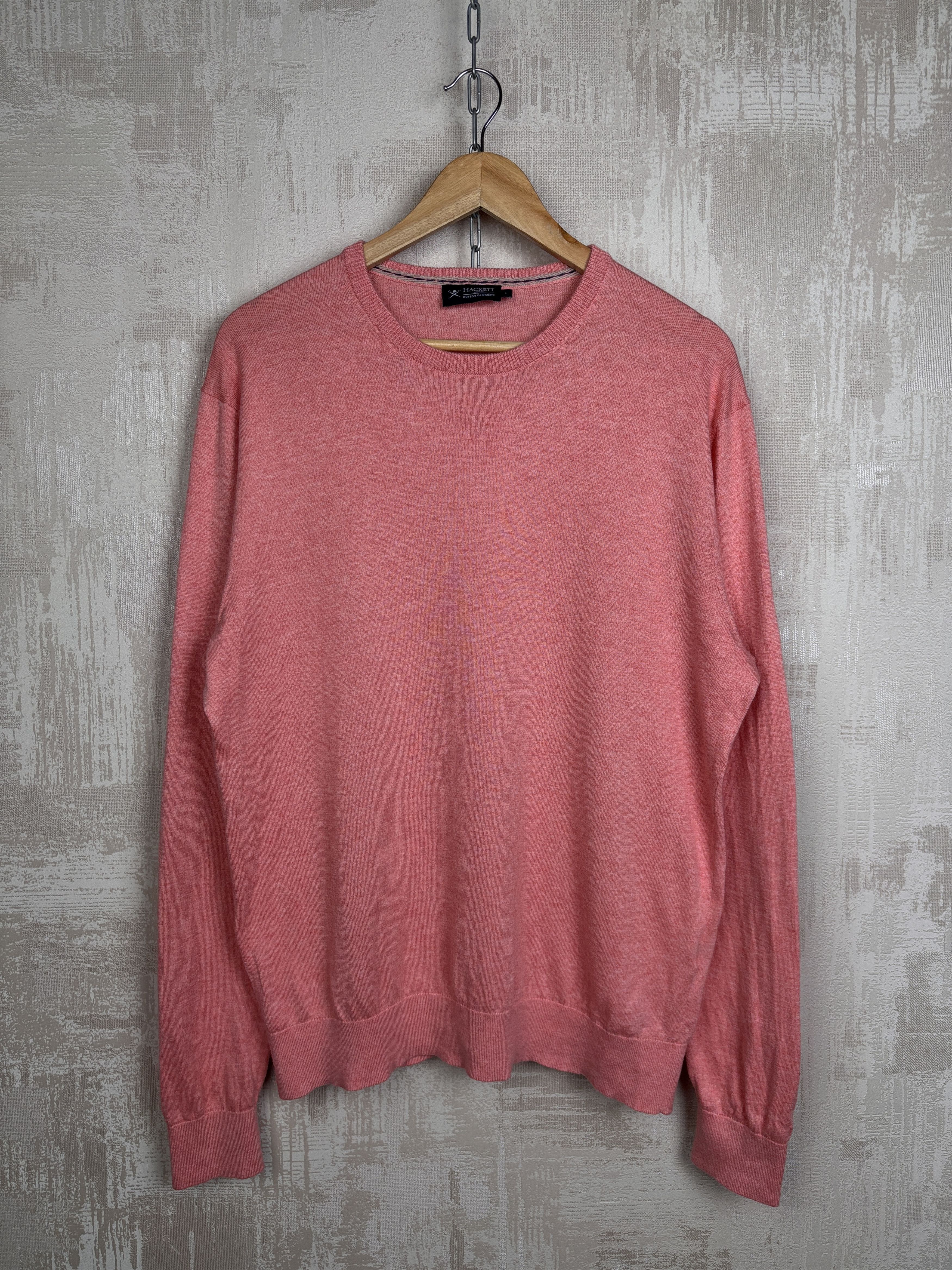 Hackett Hackett London Cotton Cashmere Crew Sweater Elbow Pads Coral Size US L / EU 52-54 / 3 - 3 Thumbnail