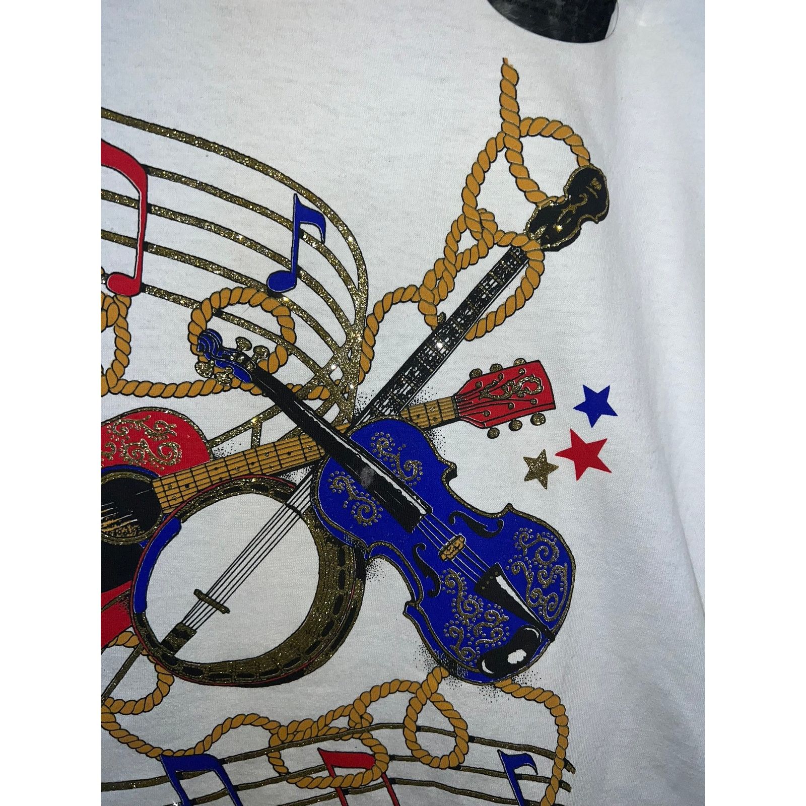 Vintage Vintage Diamond Dust Shirt Guitar Musical Notes Music Tee 2X Size US XXL / EU 58 / 5 - 4 Thumbnail