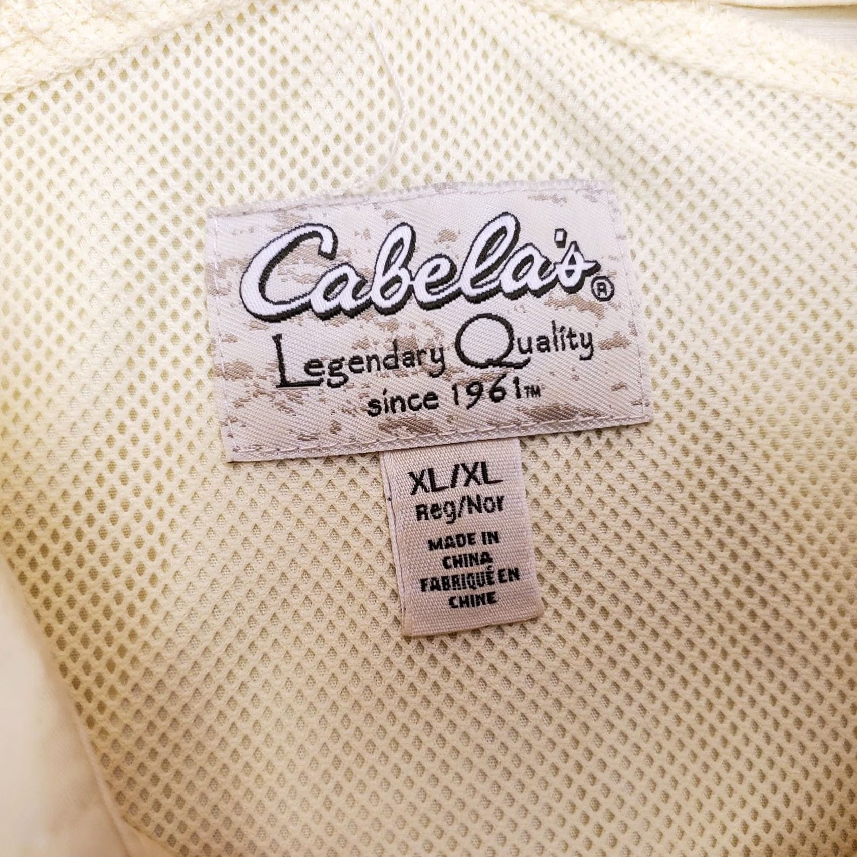 Vintage Cabela's Shirt Mens XL Yellow Vented Short Sleeve Outdoor Fishing Hike Button-Up Casual Canvas Cotton UV Pockets Solid Size US XL / EU 56 / 4 - 4 Thumbnail