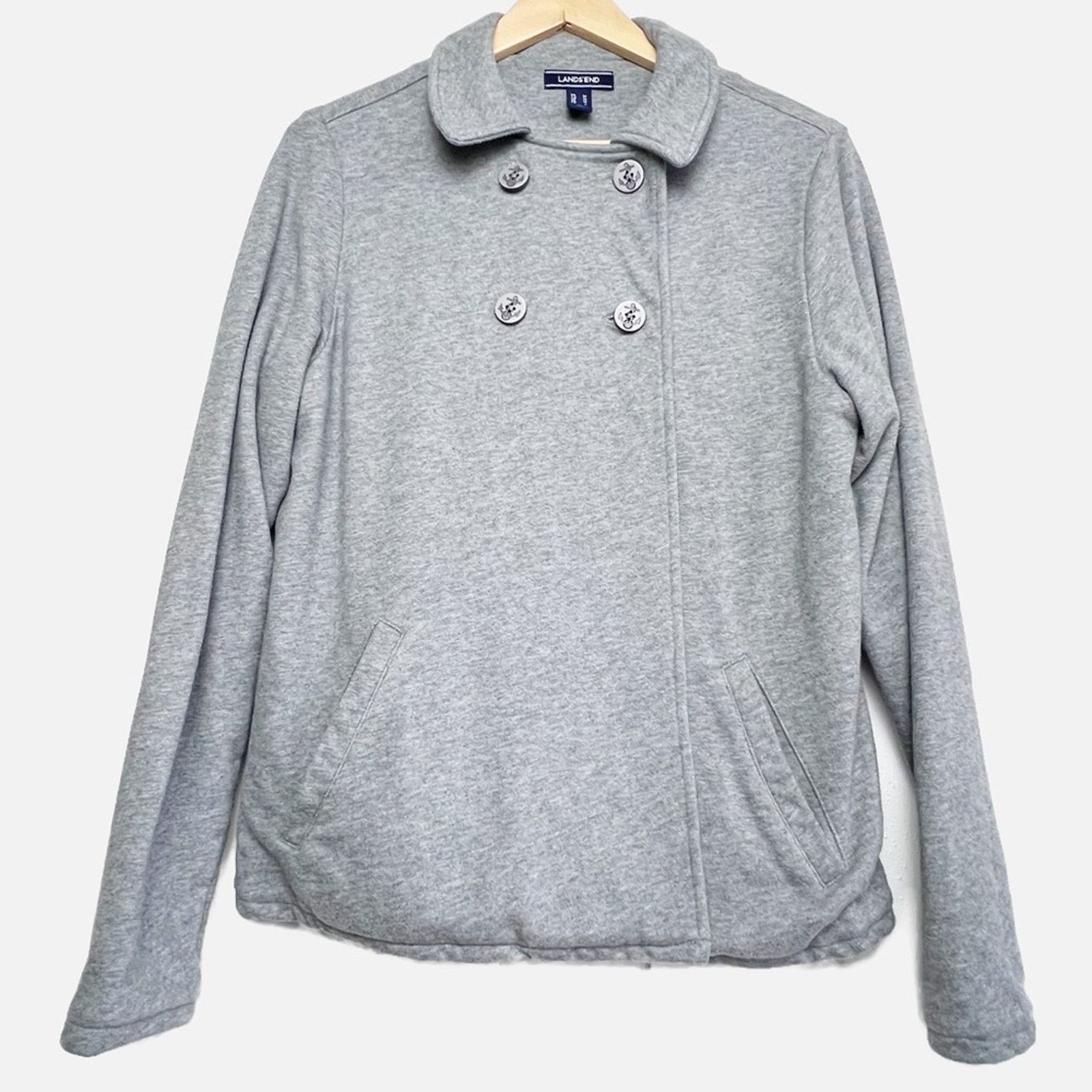 Lands' End Land’s End Grey Sweatshirt Jacket Women’s Size Medium Size M / US 6-8 / IT 42-44 - 1 Thumbnail