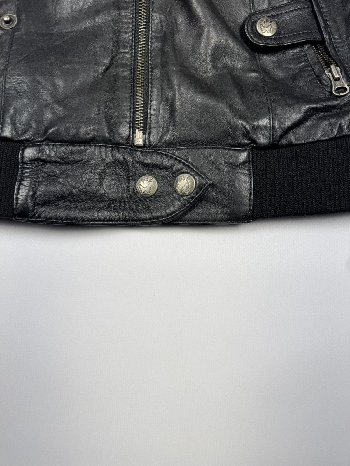 If Six Was Nine Vintage If Six Was Nine Style Woman's Biker Leather Jacket Size XS / US 0-2 / IT 36-38 - 6 Thumbnail