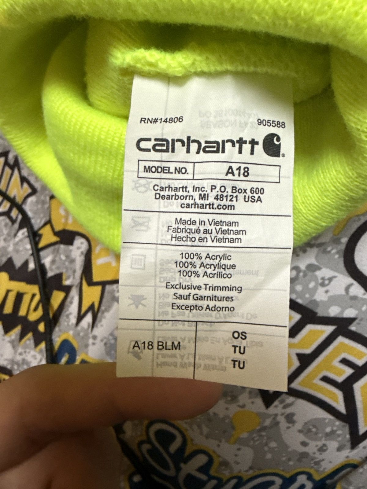Carhartt Neon yellow carhartt beanie Size ONE SIZE - 2 Thumbnail