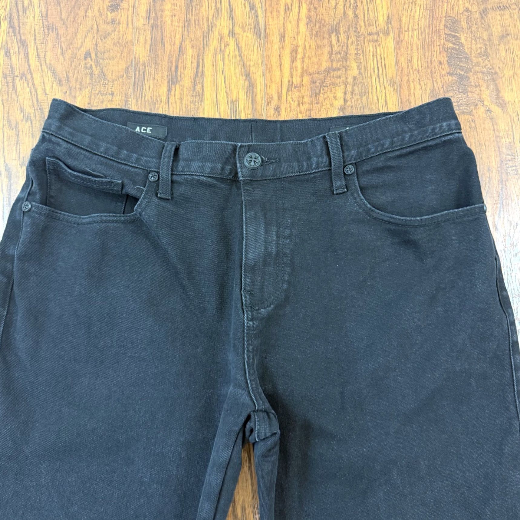Affliction Affliction Jeans Mens 38 Straight Stretch Denim Mid Rise Ace Black 36x32 Vintage No Size US 38 / EU 54 - 2 Thumbnail