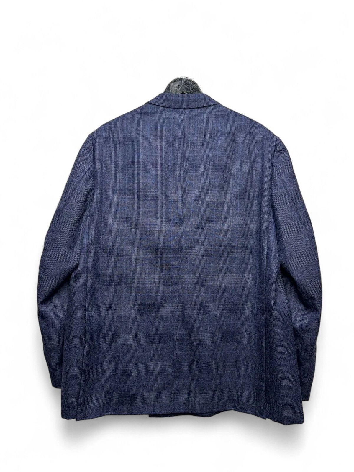 Ermenegildo Zegna Luxury Ermenegildo Zegna Wool Checked Navy Blazer Italy Size 48L - 11 Thumbnail