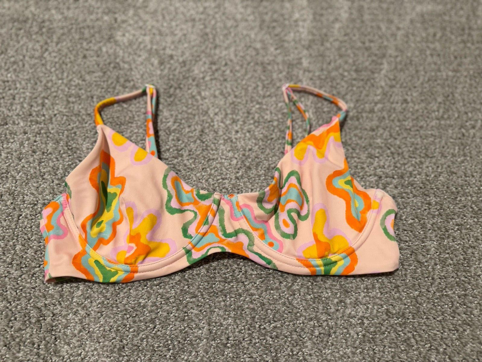 Designer Blackbough Pink Colorful Bikini Top | Women’s Size Medium Size ONE SIZE - 1 Thumbnail