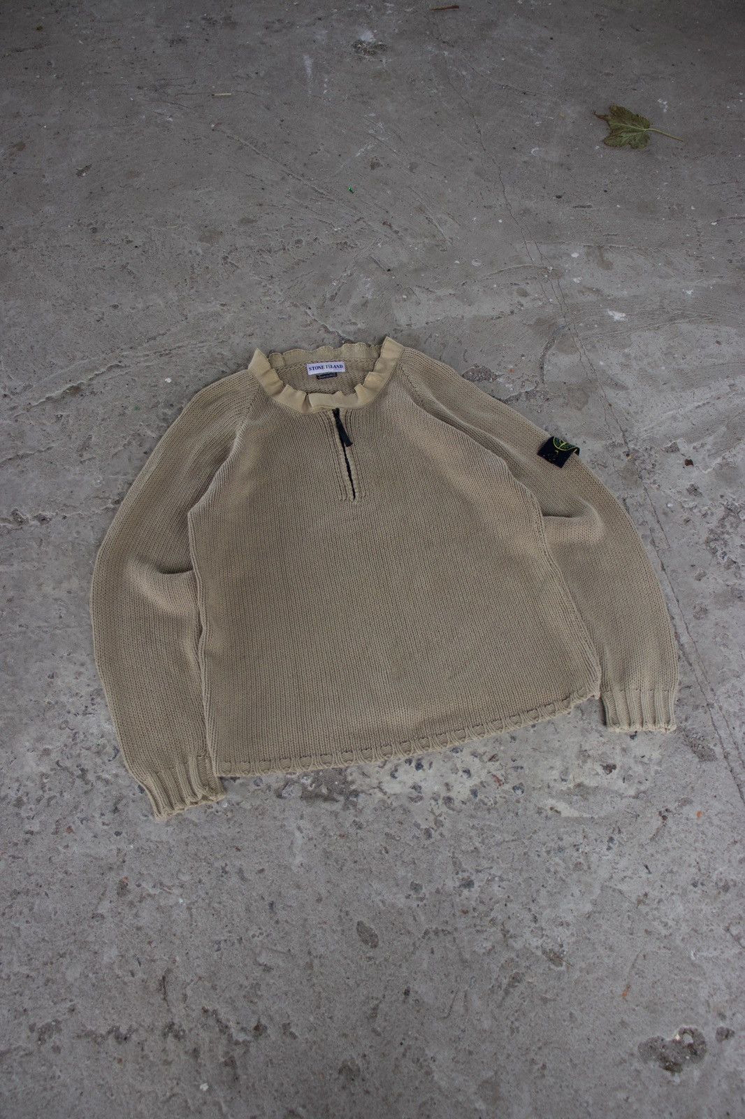 Stone Island Stone Island (Spring / Summer 2001) Beige Knit Pullover Size US L / EU 52-54 / 3 - 6 Thumbnail