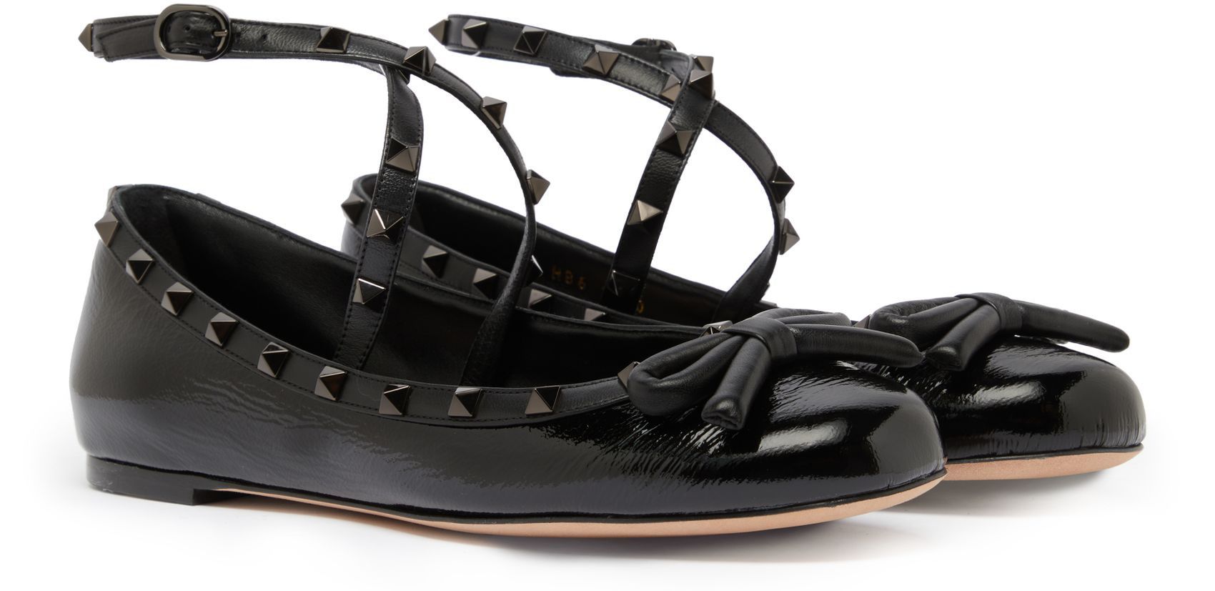 Valentino o1s22i1n0924 Silk Rockstud Ballet Flats in Black Size US 11 / IT 41 - 3 Thumbnail