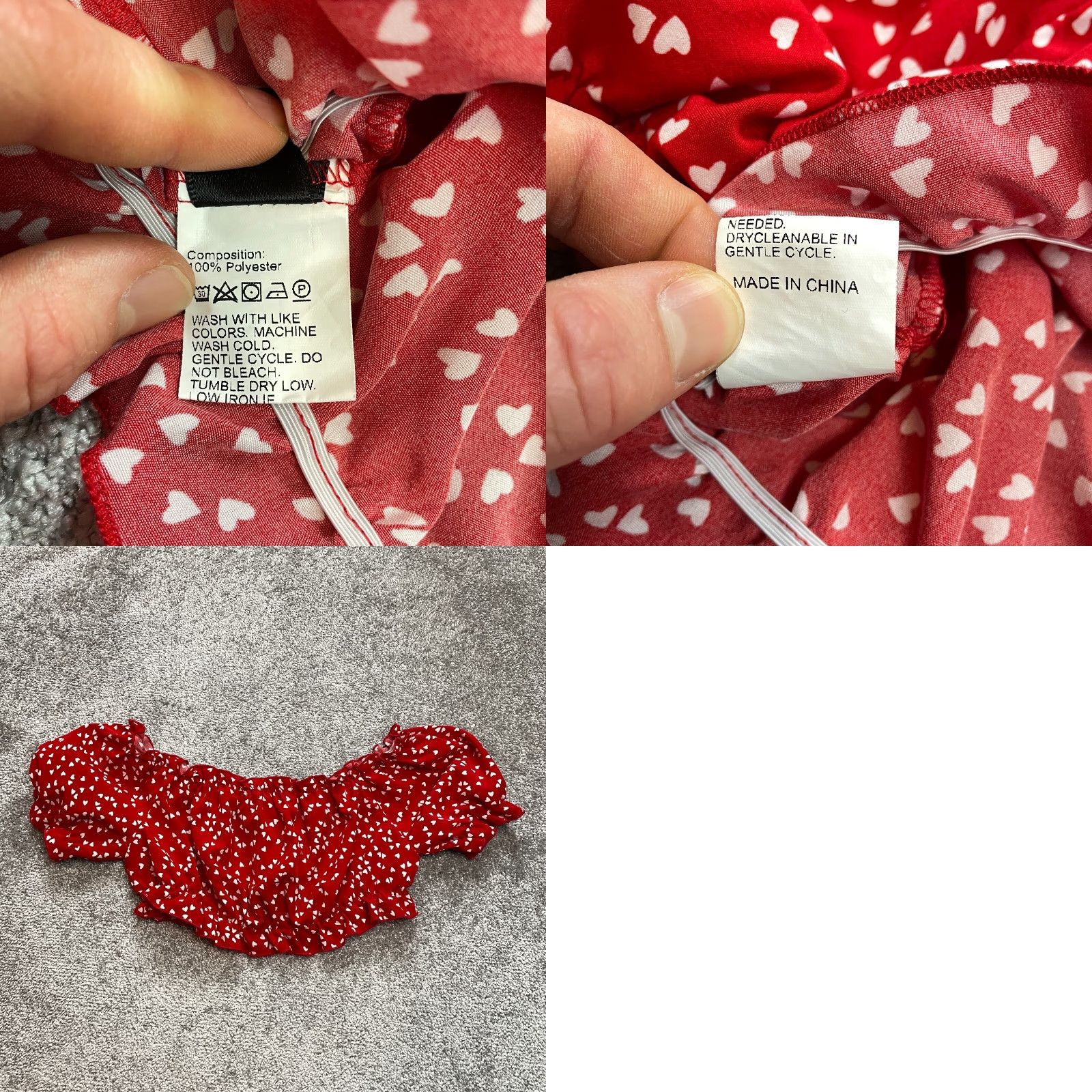 Shein SheIn Blouse Shirt Cropped Peasant Knit Polyester Red Polka Dot Short Sleeve Boat Neck XL Women’s Vintage No Size XL / US 12-14 / IT 48-50 - 8 Thumbnail