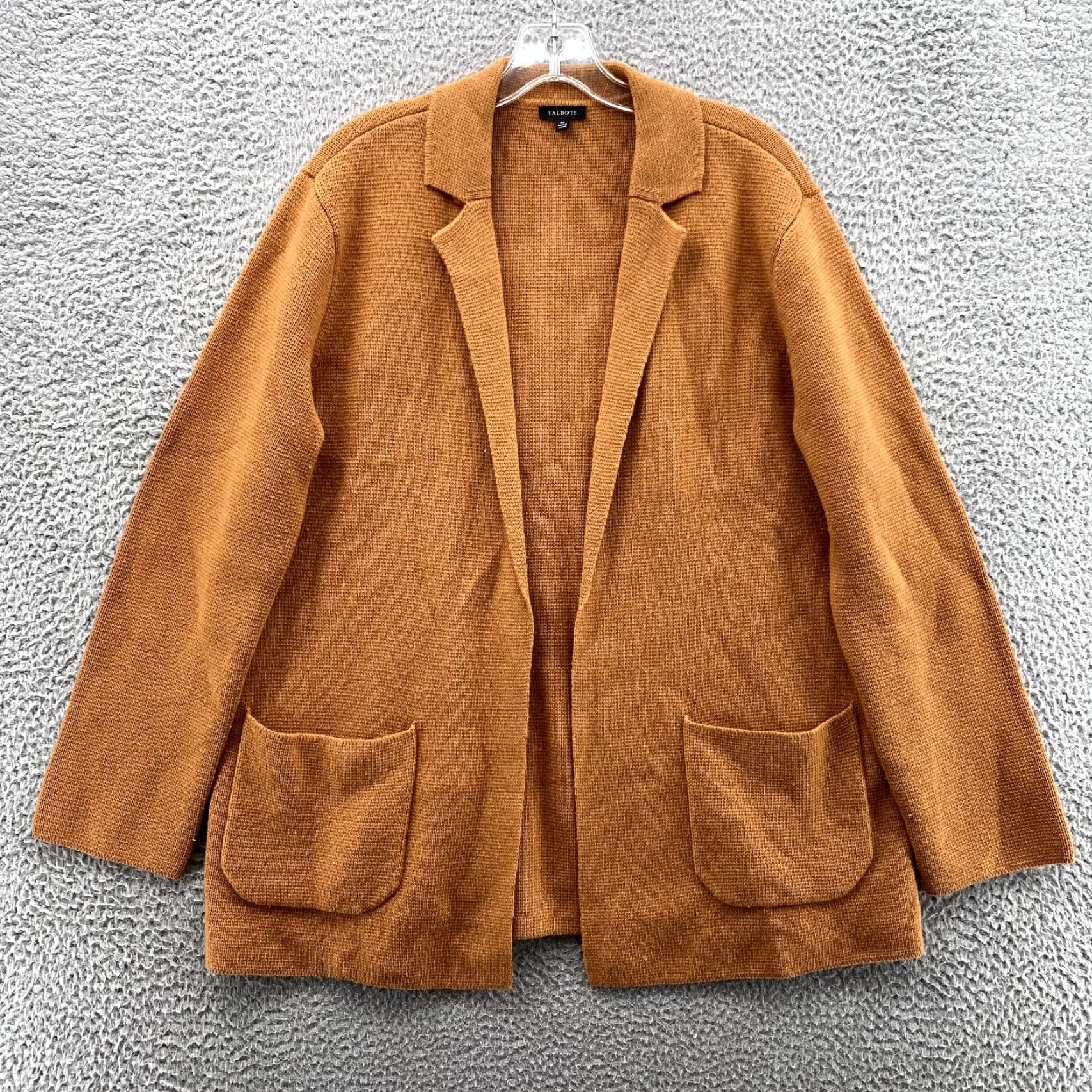 Talbots Talbots Knit Blazer Medium Orange Wool Blend Cardigan Corpcore Academia Office Blazer Shirt Women Regular Size M Size M / US 6-8 / IT 42-44 - 2 Thumbnail