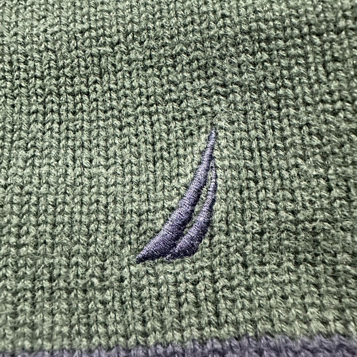 Nautica VTG Y2K Green & Blue Nautica V-Neck Striped Cotton Sweater Size US XL / EU 56 / 4 - 4 Thumbnail