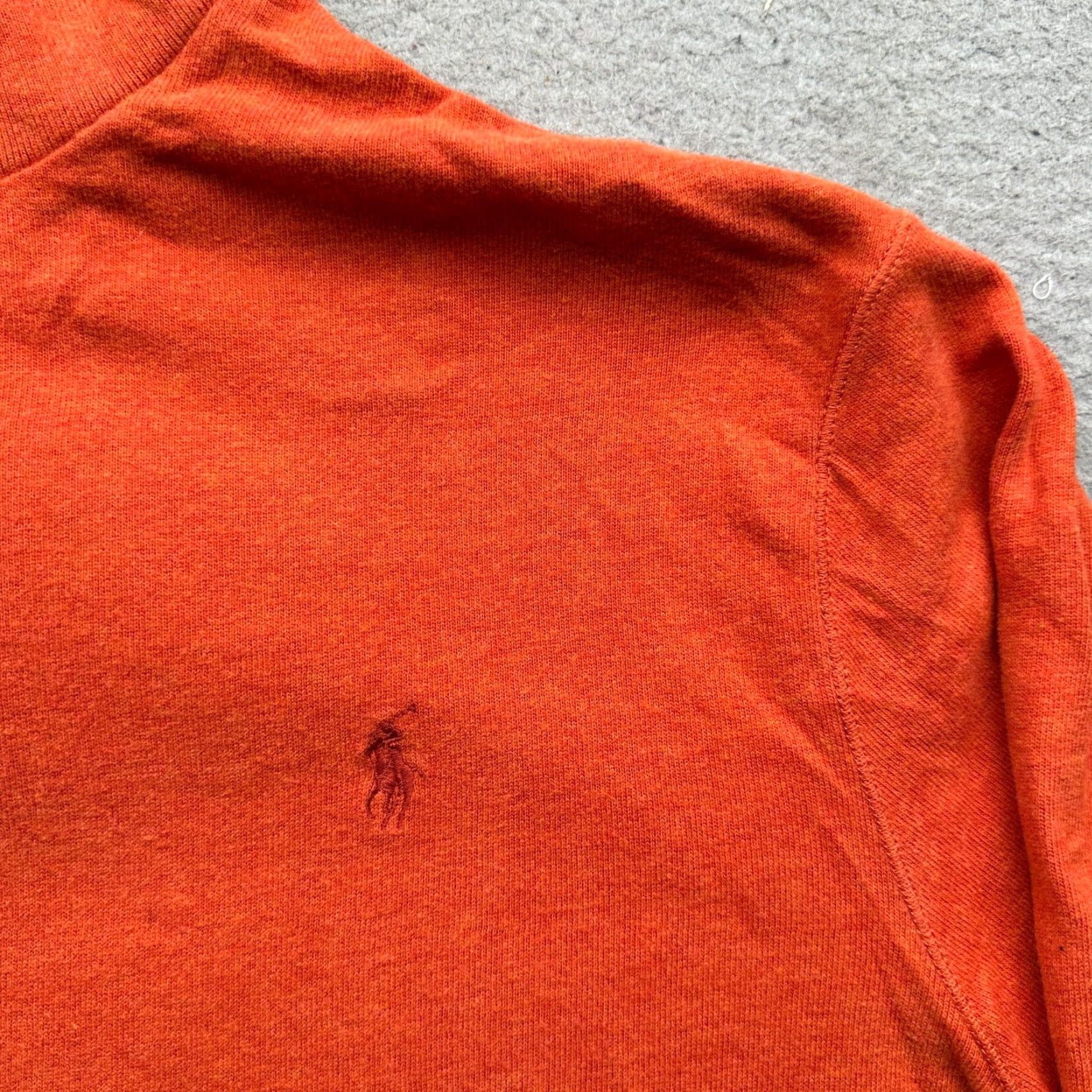 Polo Ralph Lauren Polo by Ralph Lauren 1/4 Zip Orange Pullover Sweater Men XL Ribbed Pony Logo Red Shirt Size US XL / EU 56 / 4 - 7 Thumbnail