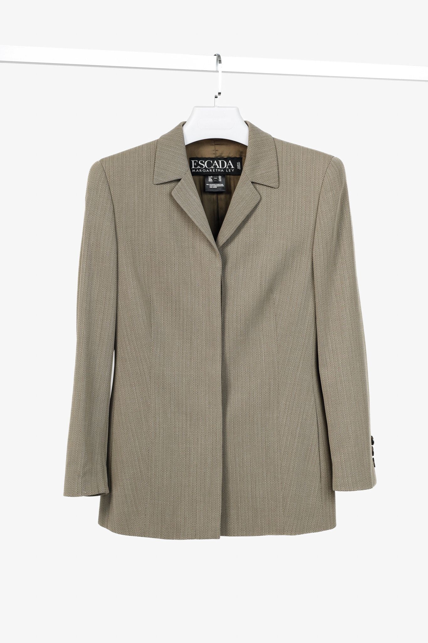 Escada Escada Margaretha Ley Vintage Taupe Virgin-Wool Blazer Size M / US 6-8 / IT 42-44 - 1 Thumbnail