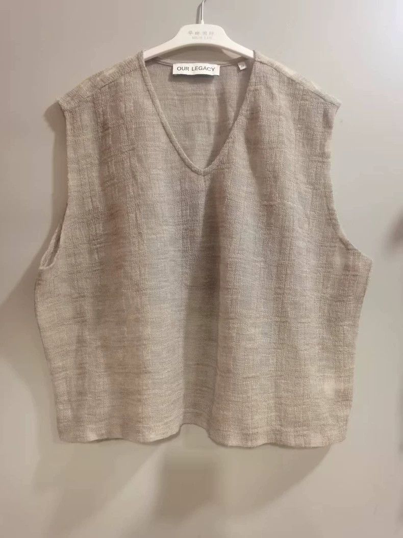 Our Legacy OUR LEGACY V-Neck Linen Vest - dmc Size US M / EU 48-50 / 2 - 1 Thumbnail