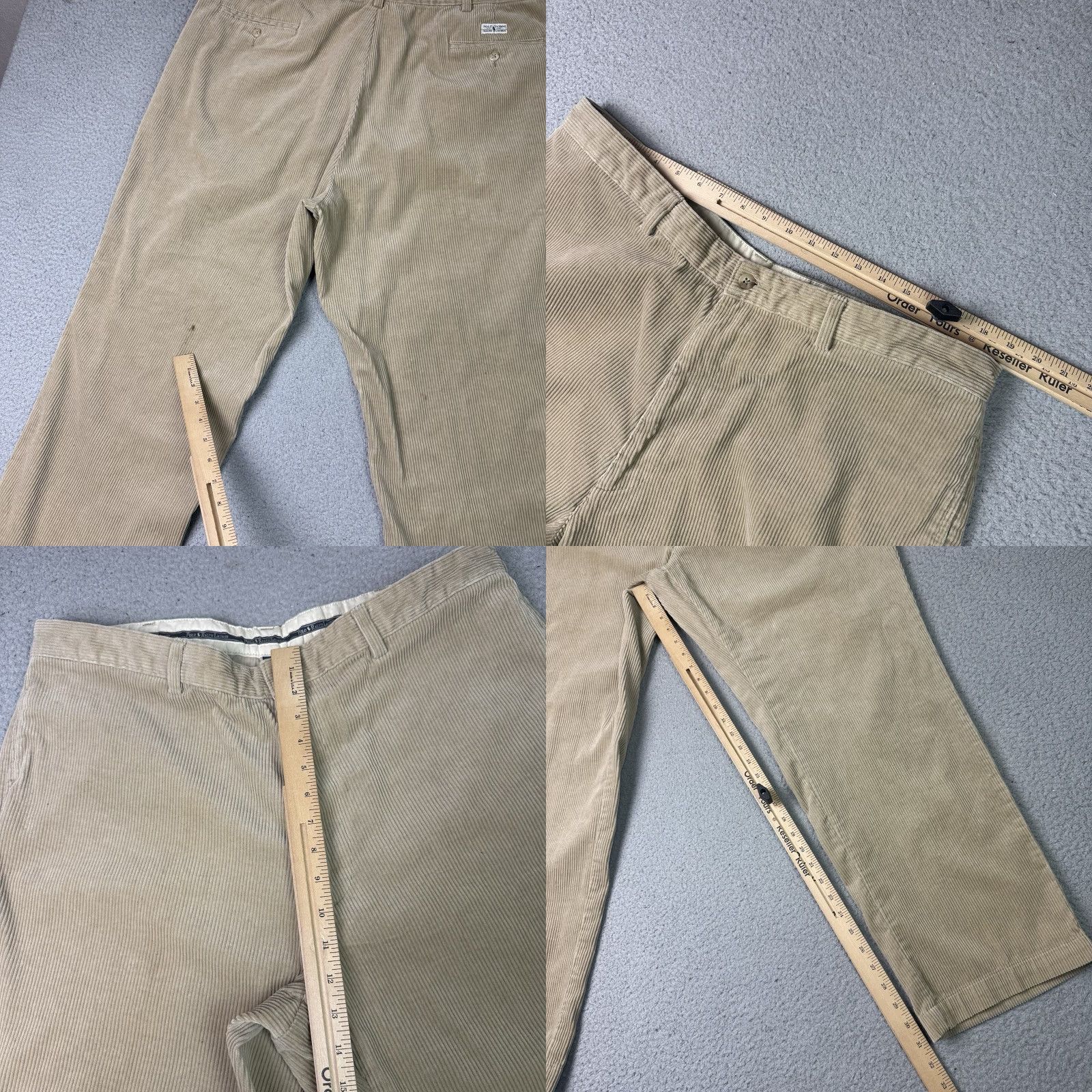 Polo Ralph Lauren VINTAGE Polo Ralph Lauren Corduroy Pants Beig﻿e 40x32 Regular Wide Leg Mens Polo Ralph Lauren Pants Size US L / EU 52-54 / 3 - 9 Thumbnail
