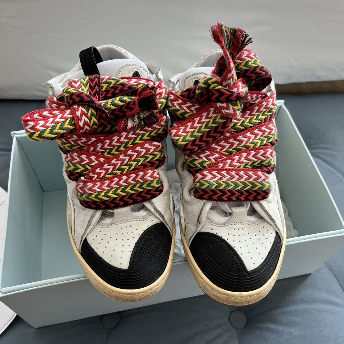 LANVIN LEATHER CURB SNEAKERS