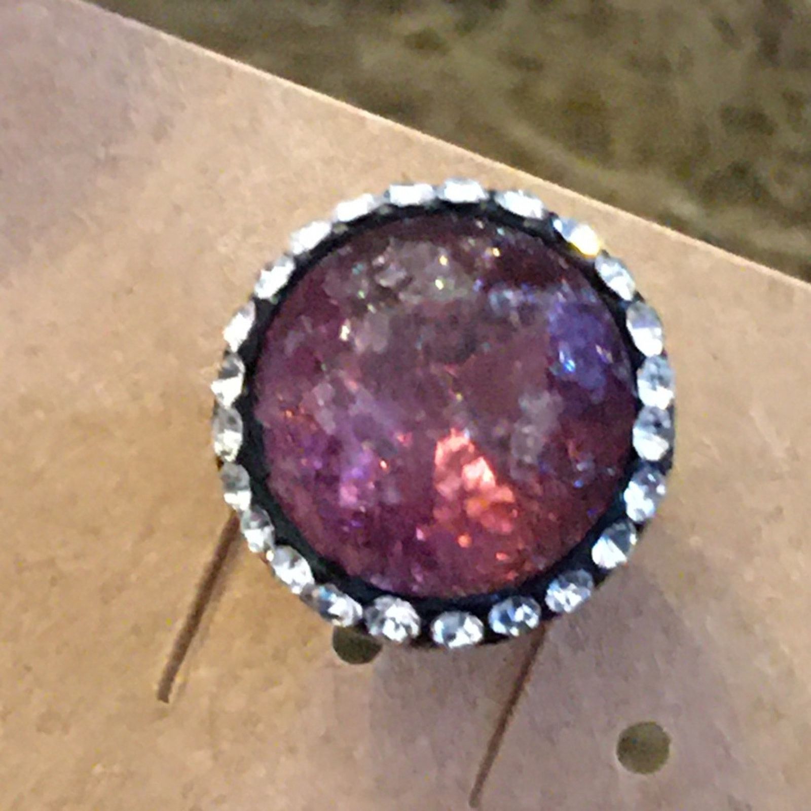 Vintage Vintage purple crackle glass stone earrings Size ONE SIZE - 8 Thumbnail