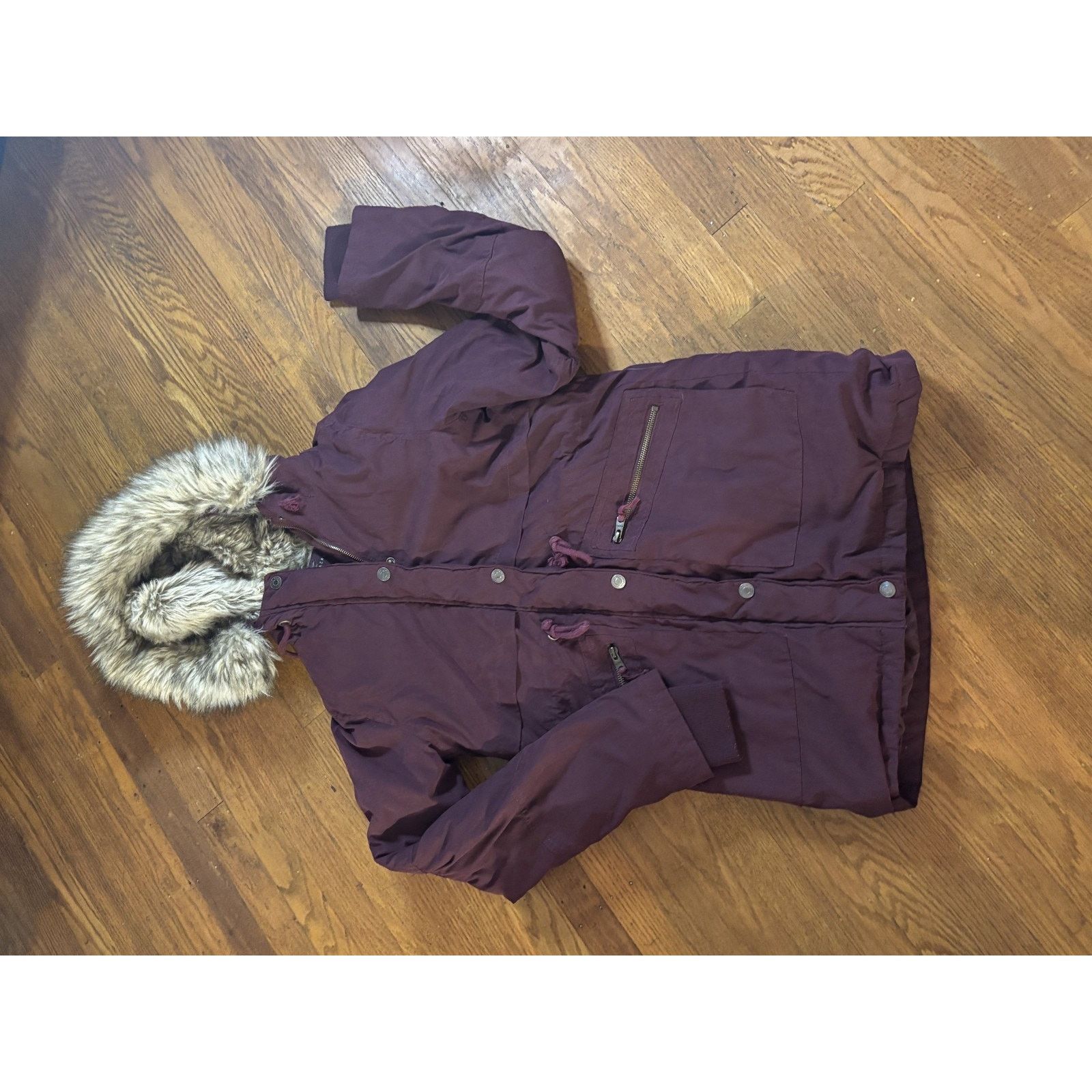 Aeropostale Aeropostale Women's Purple Parka Faux Fur Hood front zip, M Size M / US 6-8 / IT 42-44 - 1 Thumbnail