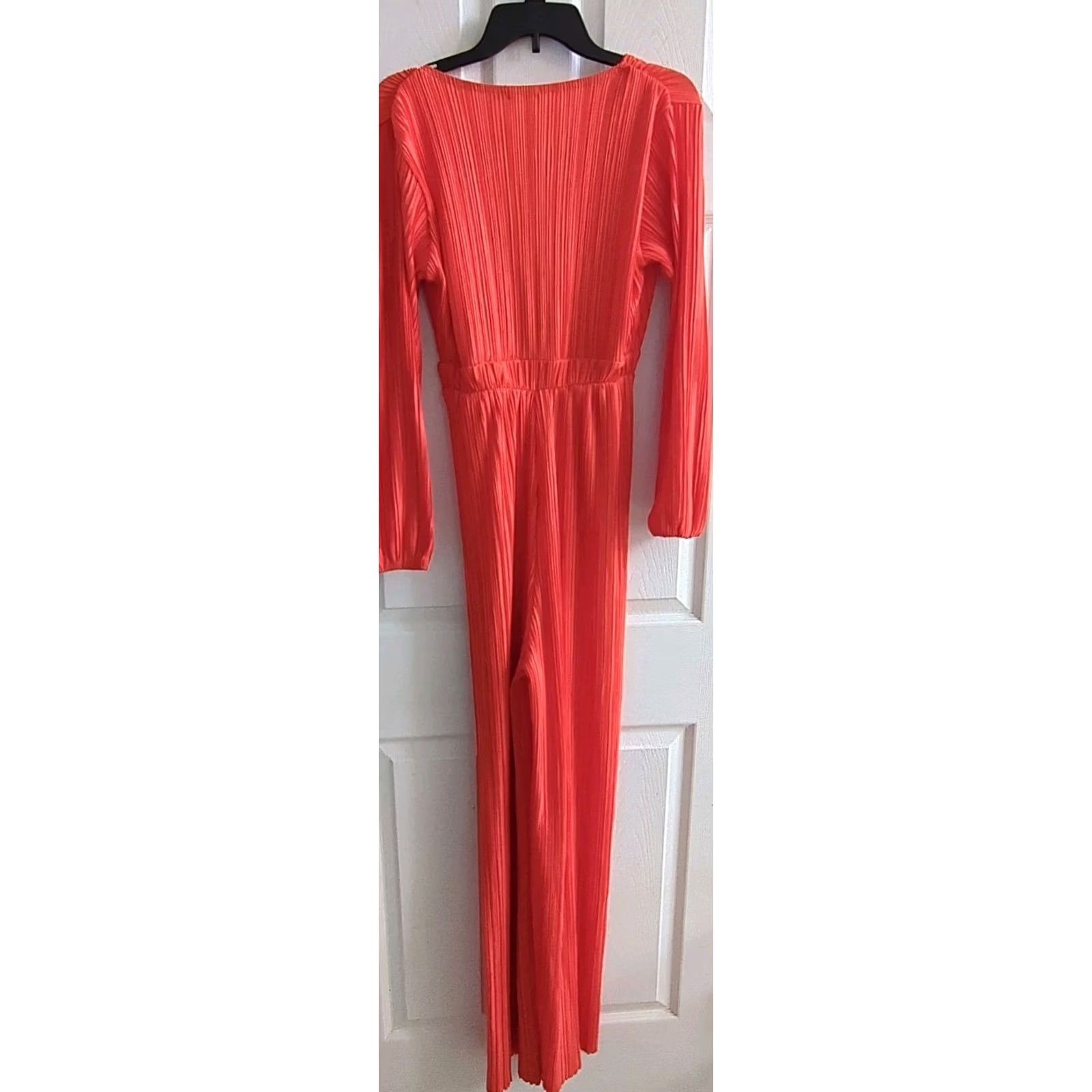 Boohoo Boohoo Maternity Womens Jumpsuit V-Neck Satin Balloon Sleeve Orange NWT Size 12 Size 34" / US 12 / IT 48 - 6 Thumbnail