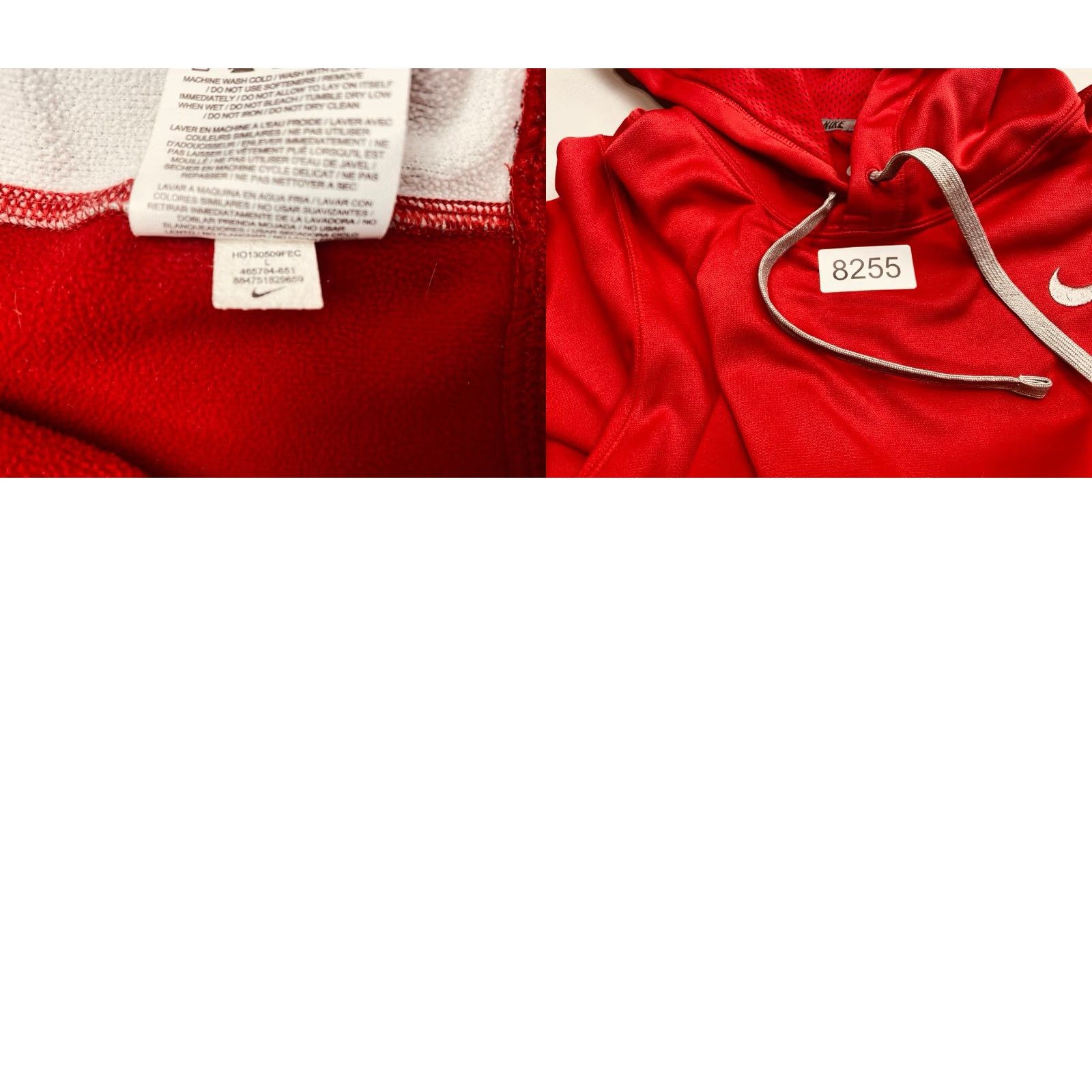 Nike Nike Hoodie Mens Large Red Gray Trim Therma-FIT KO 2.0 Fleece Sweatshirt Size US L / EU 52-54 / 3 - 9 Thumbnail