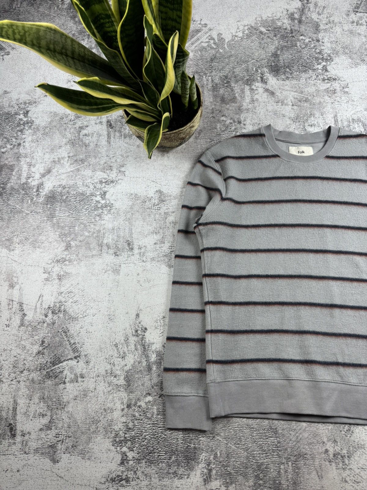 Folk Folk Striped Cotton Gray Size 3 Fleece Jumper Men’s Sweatshirt Pullover Hoodie Size US L / EU 52-54 / 3 - 2 Thumbnail