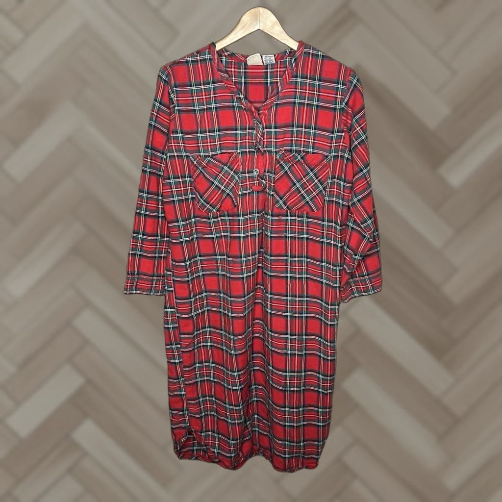 High Sierra VINTAGE High Sierra MEN'S M Nightshirt Nightgown PLAID FLANEL Red 80s Sleepwear Size US M / EU 48-50 / 2 - 1 Thumbnail