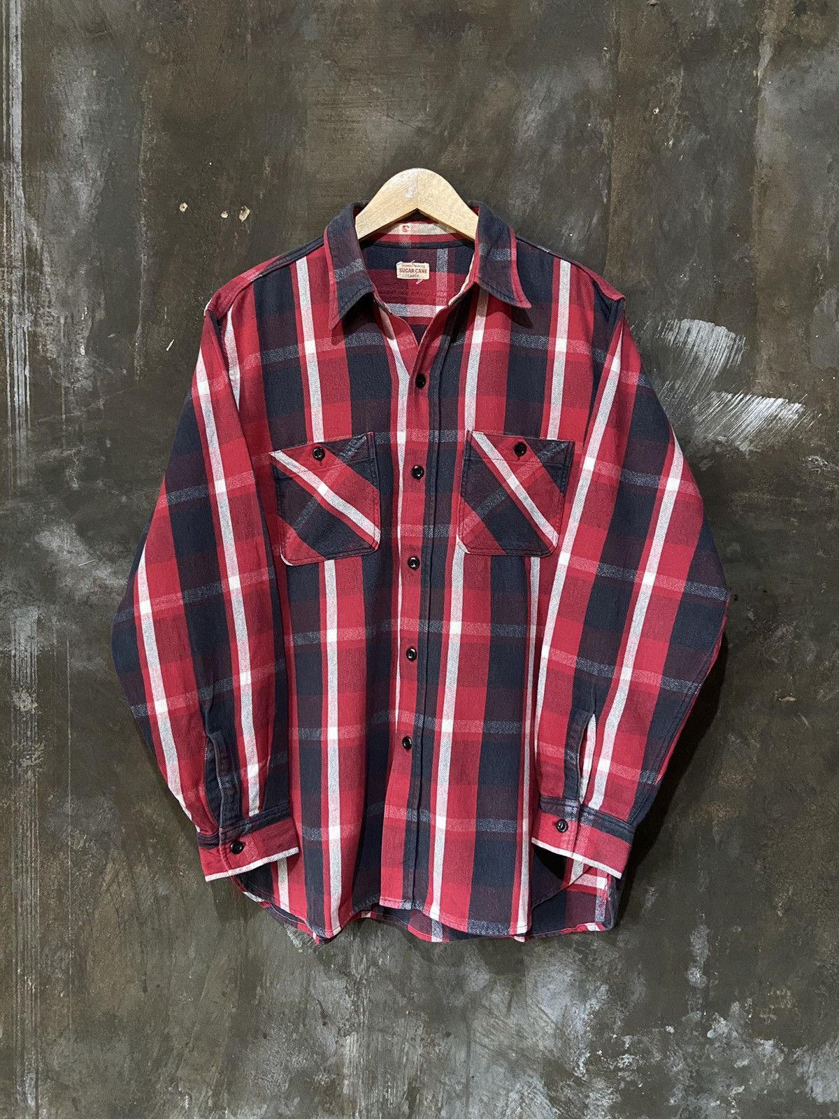 Sugar Cane Buffalo Plaid Flannel Shirt