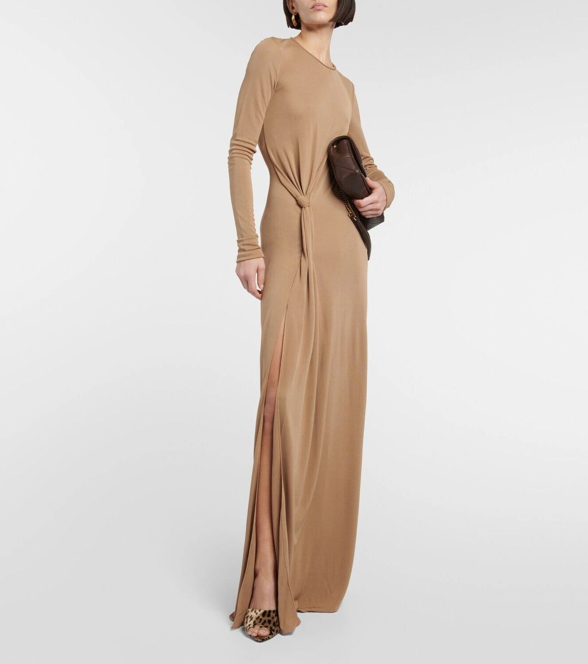 Saint Laurent Paris o1y0126 Maxi Dress in Sand Size M / US 6-8 / IT 42-44 - 2 Thumbnail