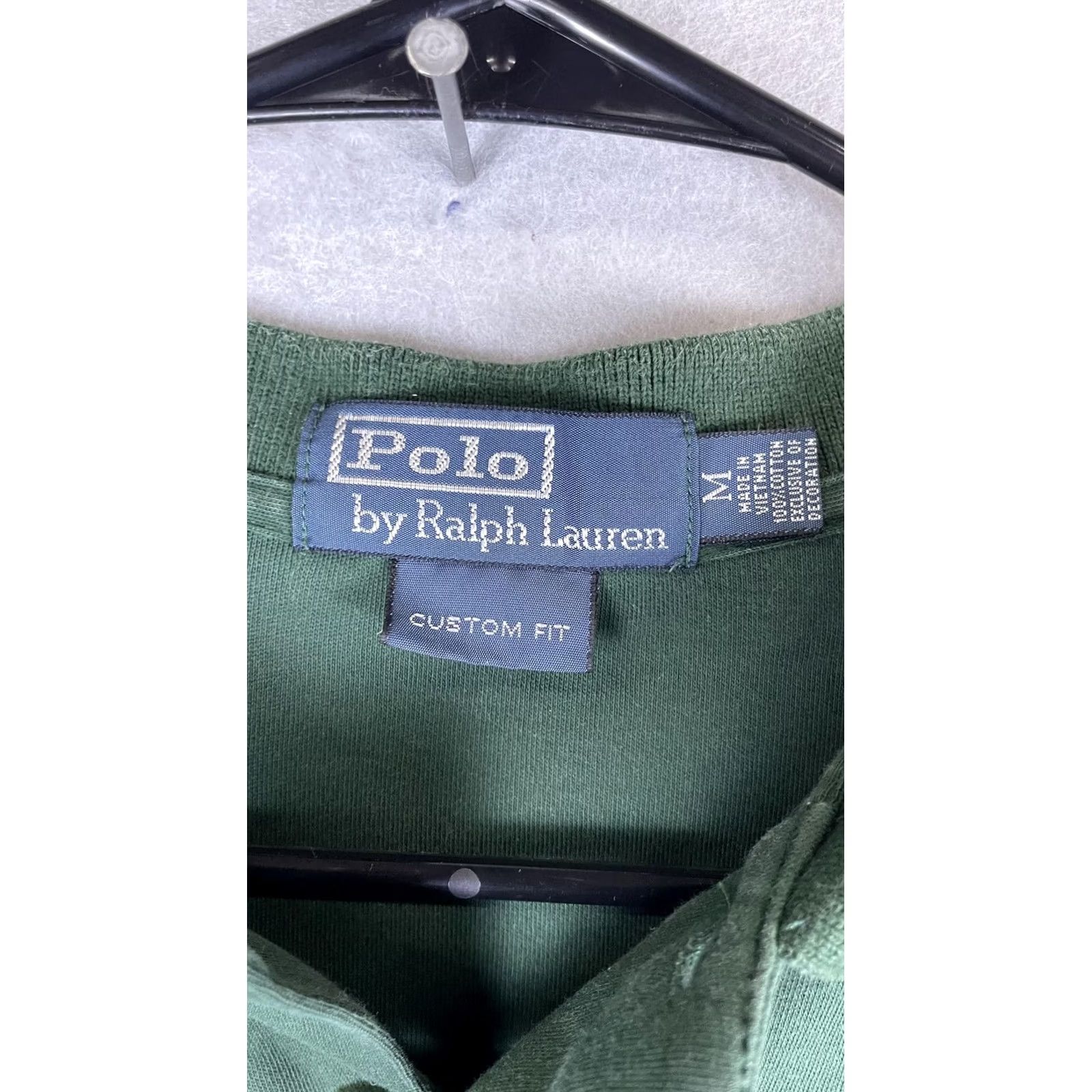Polo Ralph Lauren VINTAGE Polo Shirt Mens Green Custom Fit Polo Ralph Lauren Pony Logo Knit Short Sleeve - Mens Medium Size US M / EU 48-50 / 2 - 3 Thumbnail