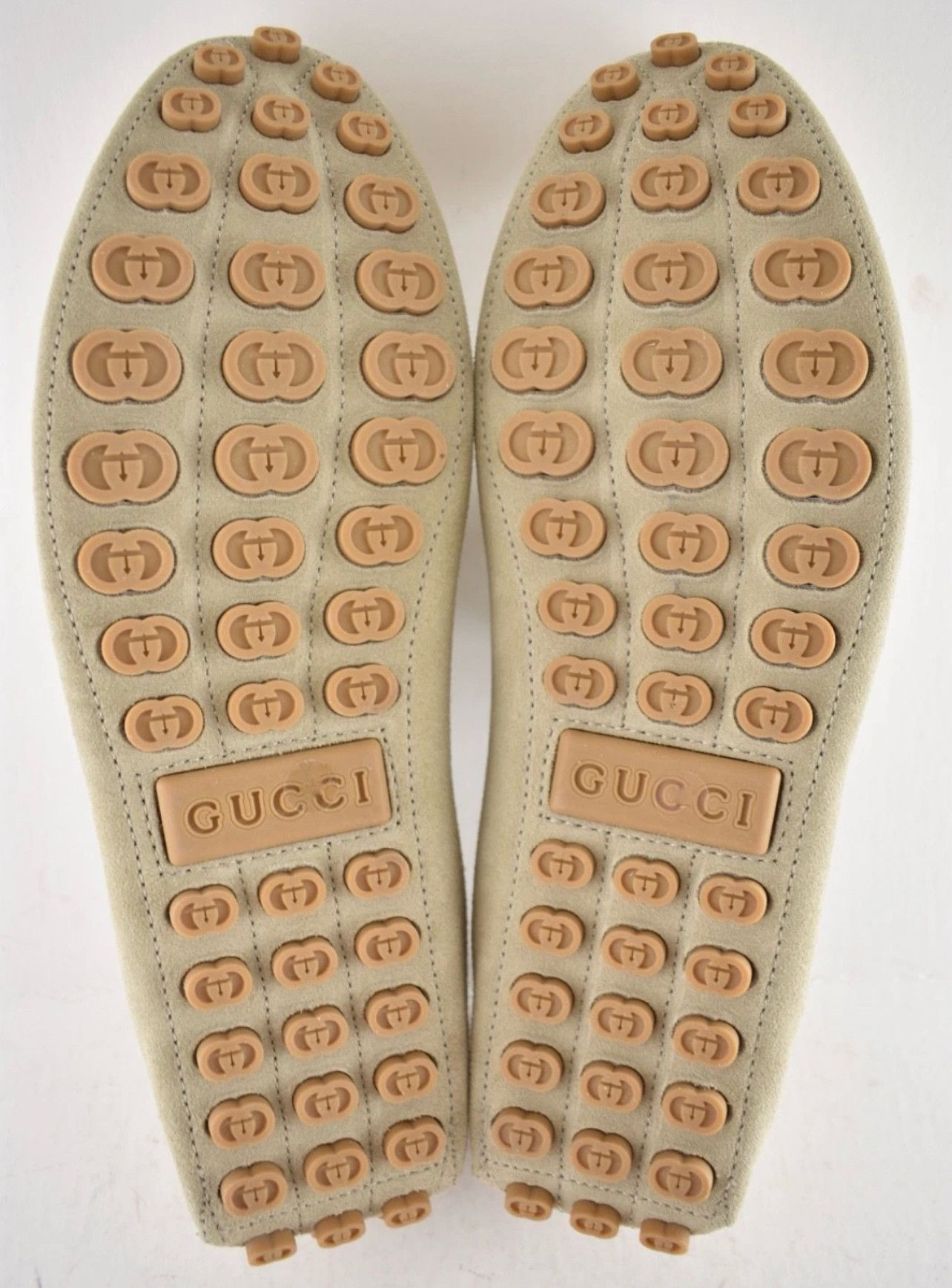 Gucci Gucci Oatmeal Suede Logo Horsebit Driver Loafer G 11 US 12 Size US 12 / EU 45 - 19 Thumbnail