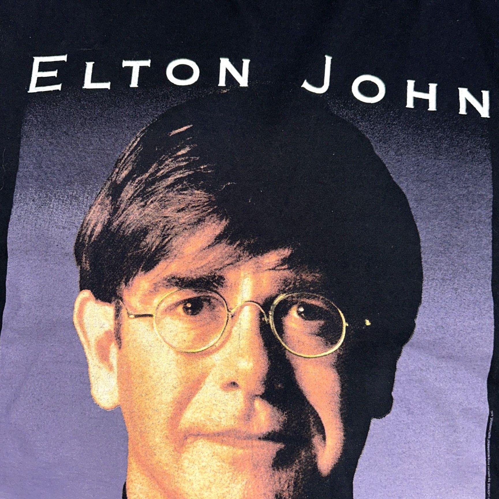 Vintage VINTAGE Elton John Gem T-Shirt Black XL Men Crew Neck Short Sleeve Made In USA Size XL 90s Vintage Theme Music Band Size US XL / EU 56 / 4 - 2 Thumbnail