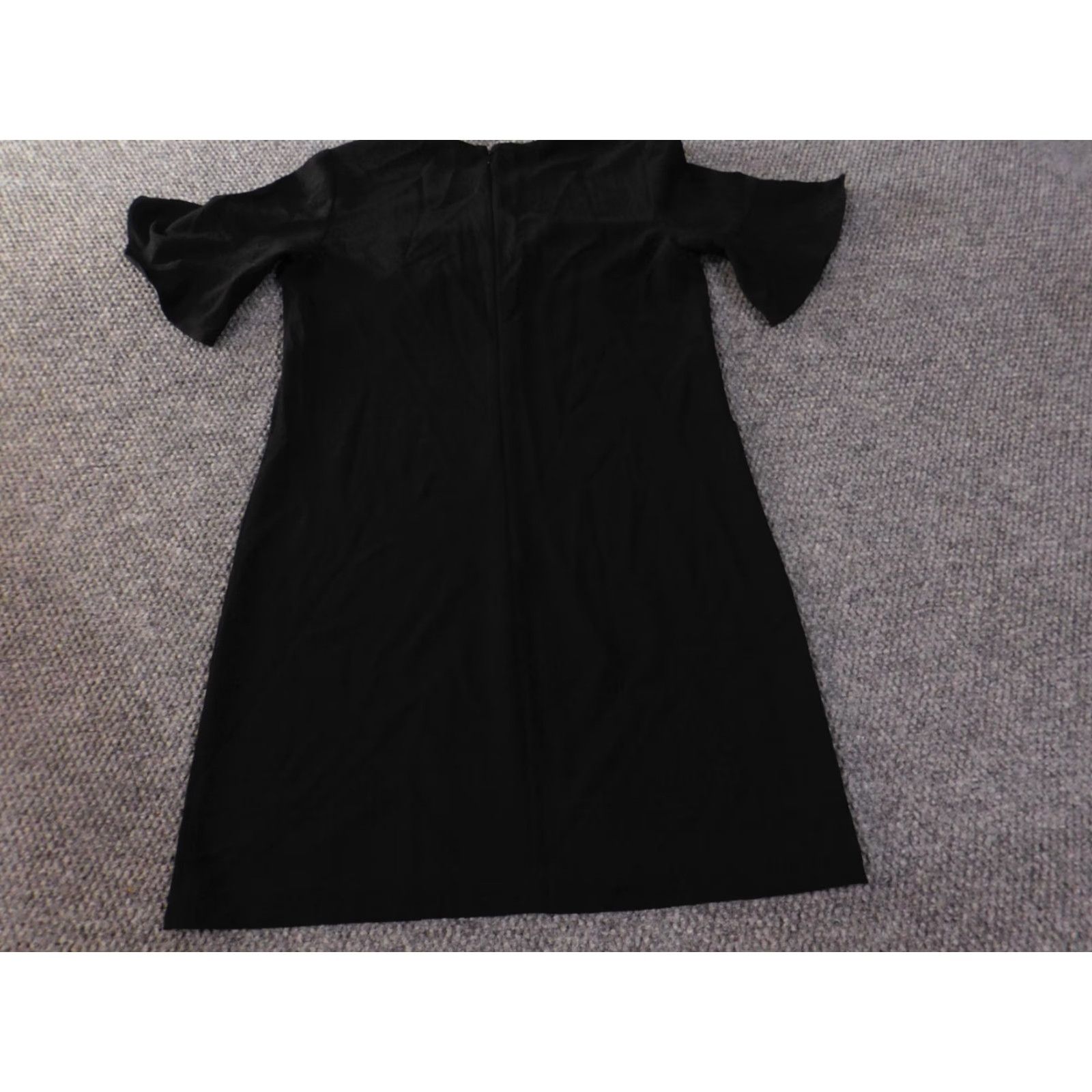 Loft LOFT Dress A-Line Women 4 Black Short Sleeve Zip Stretch Knee Length Raglan Sleeve Raffled Accent Classic Fall Closet Ready Size S / US 4 / IT 40 - 7 Thumbnail
