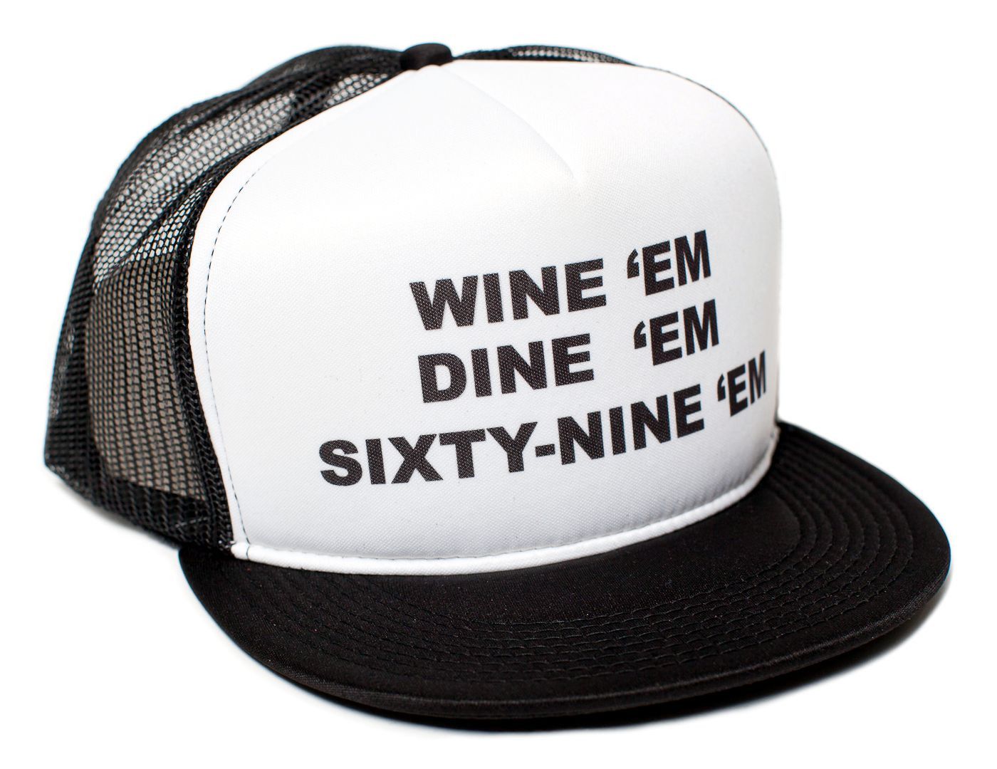 Other WINE'em DINE'em SIXTY-NINE'em Flat Sea-bass Hat Printed Size ONE SIZE - 1 Preview