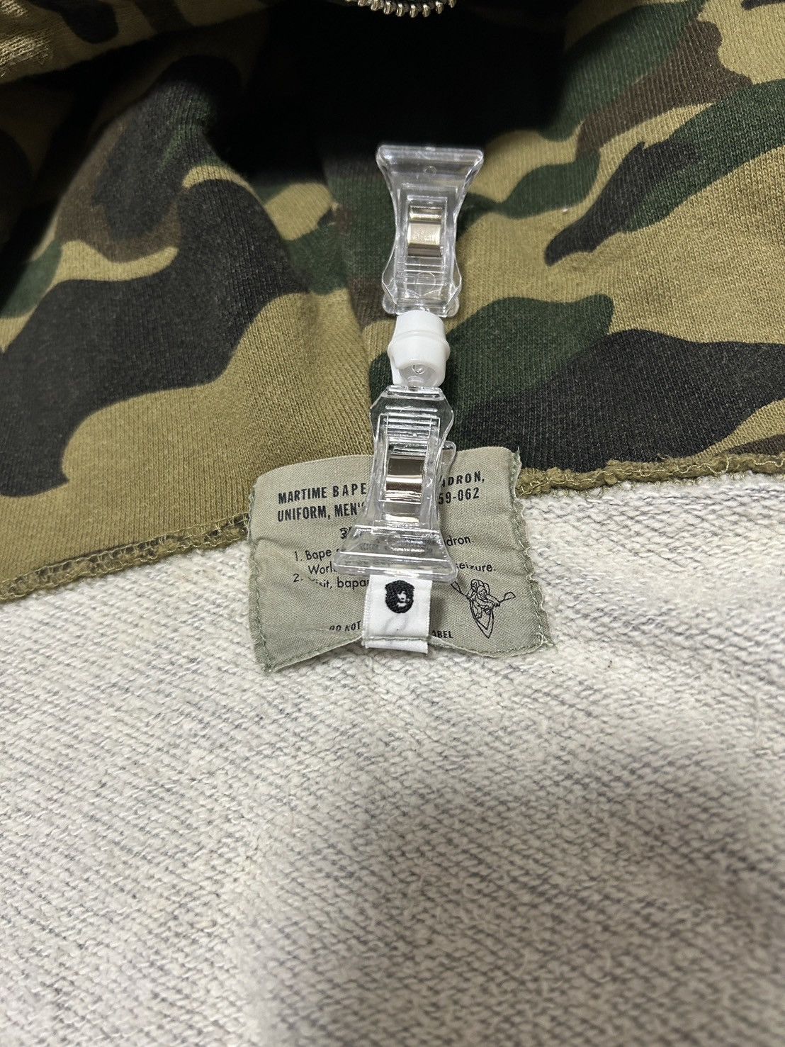 Bape Bape Gray One point Green Camo Zip Hoodie Size US L / EU 52-54 / 3 - 4 Thumbnail
