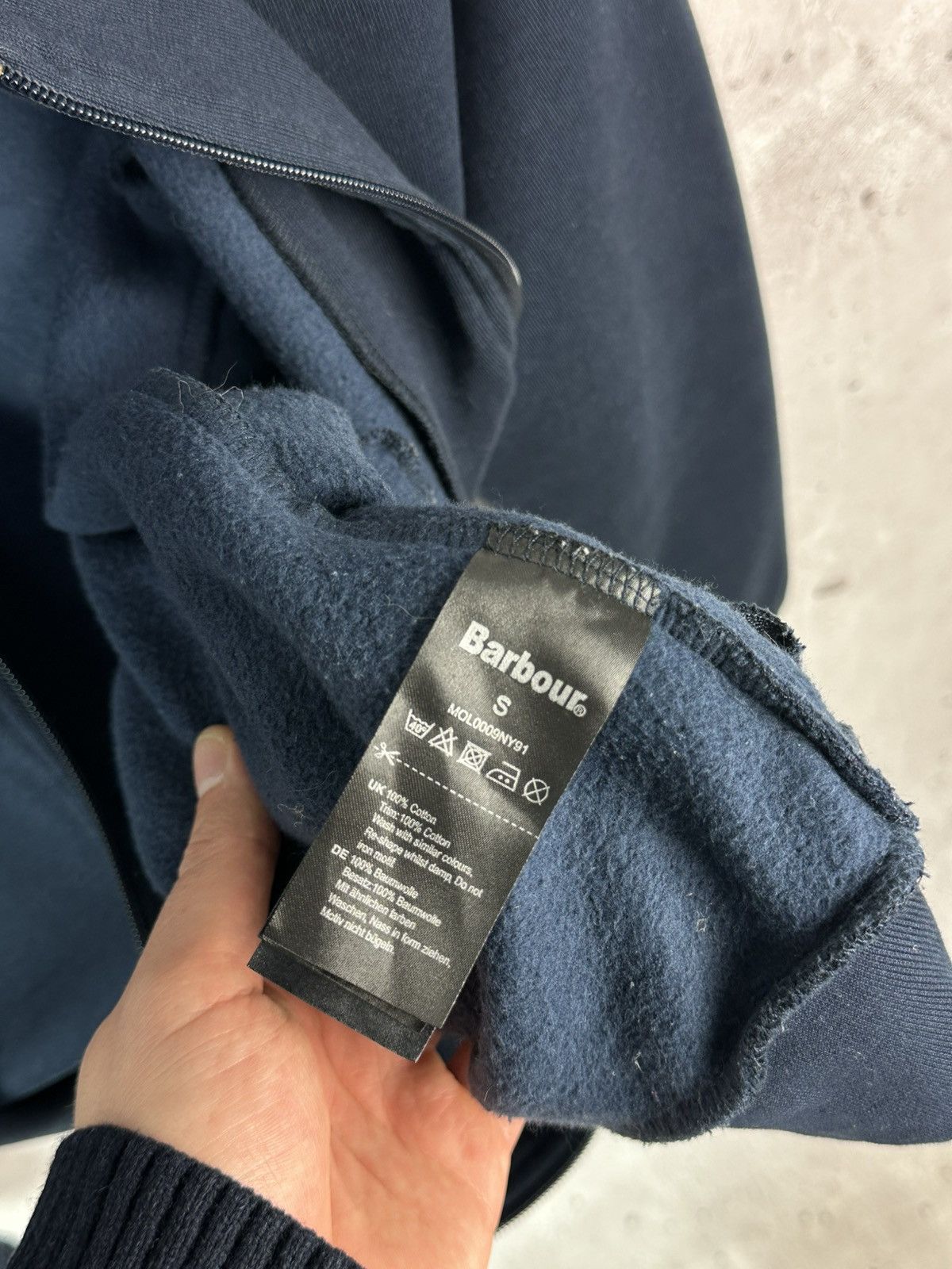 Barbour Barbour Navy Cotton Logo Zip Long Sleeve Men’s Bomber-Jumper Size US S / EU 44-46 / 1 - 12 Thumbnail