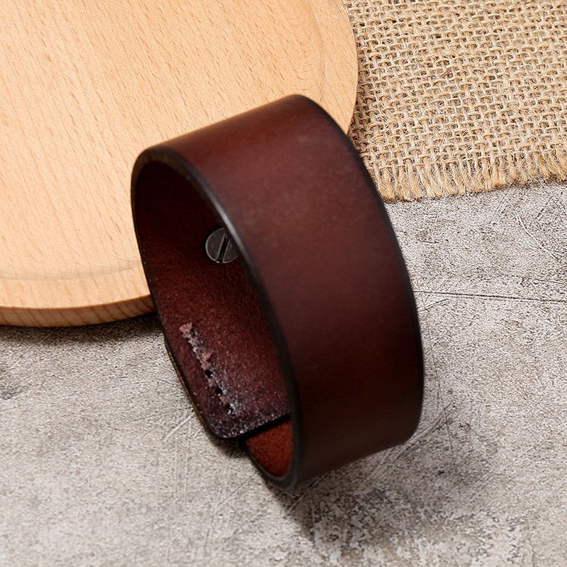 Japanese Brand Leather Wristband Size ONE SIZE - 3 Thumbnail